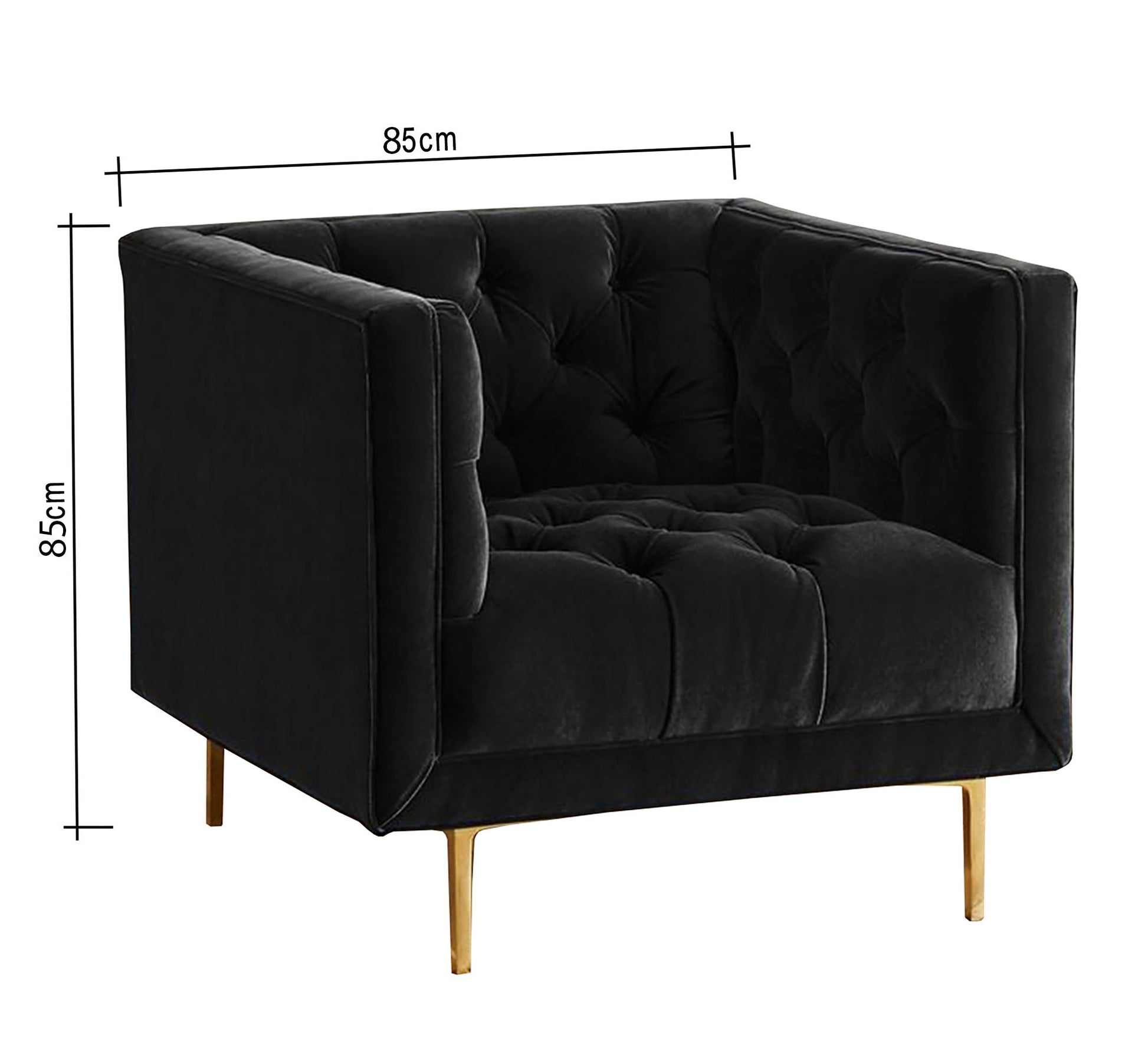 A black footstool in a square shape - Vitrine Furniture - Chairs & Chaise lounge