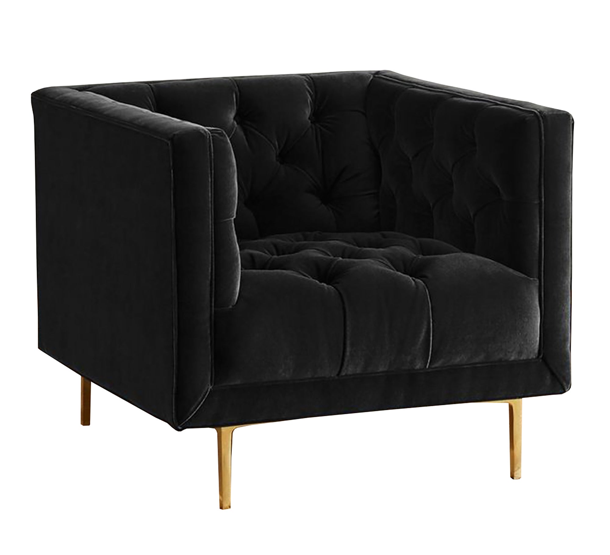 A black footstool in a square shape - Vitrine Furniture - Chairs & Chaise lounge