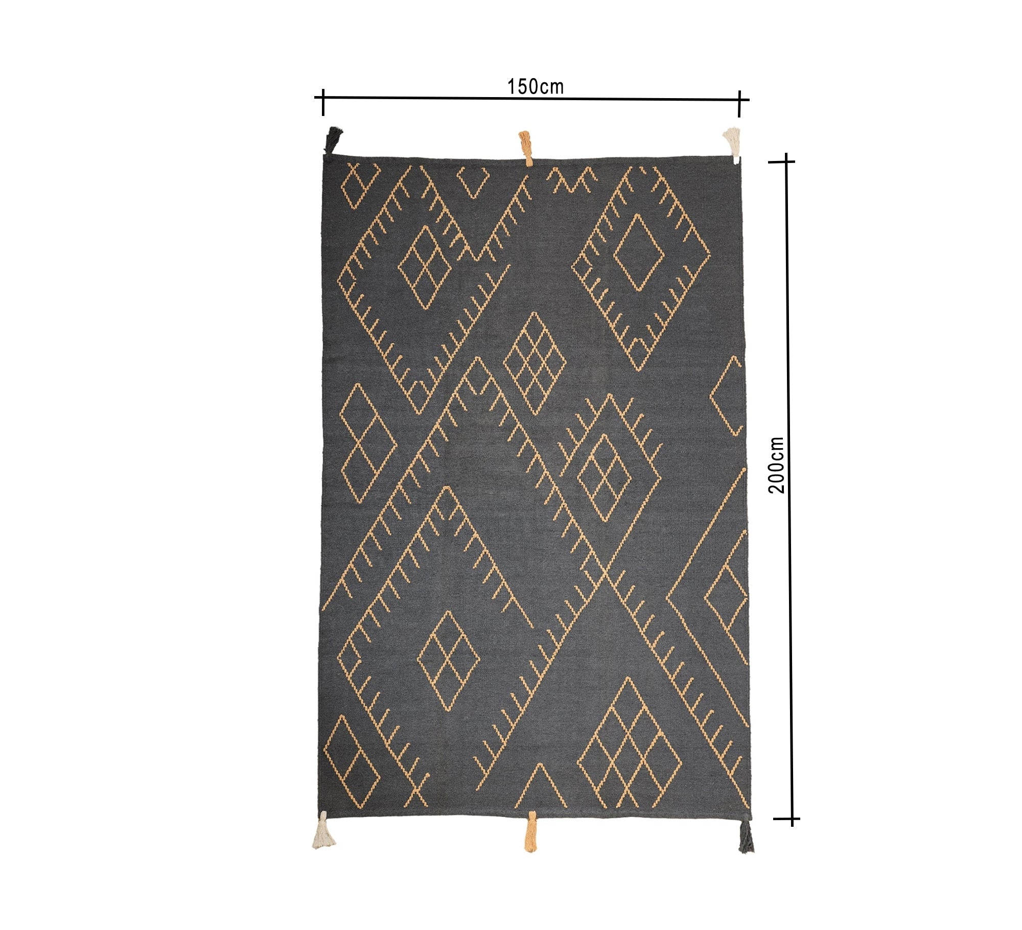 A bold, modern rug adorned with embroidered diamond patterns - Vitrine Furniture - Accessories
