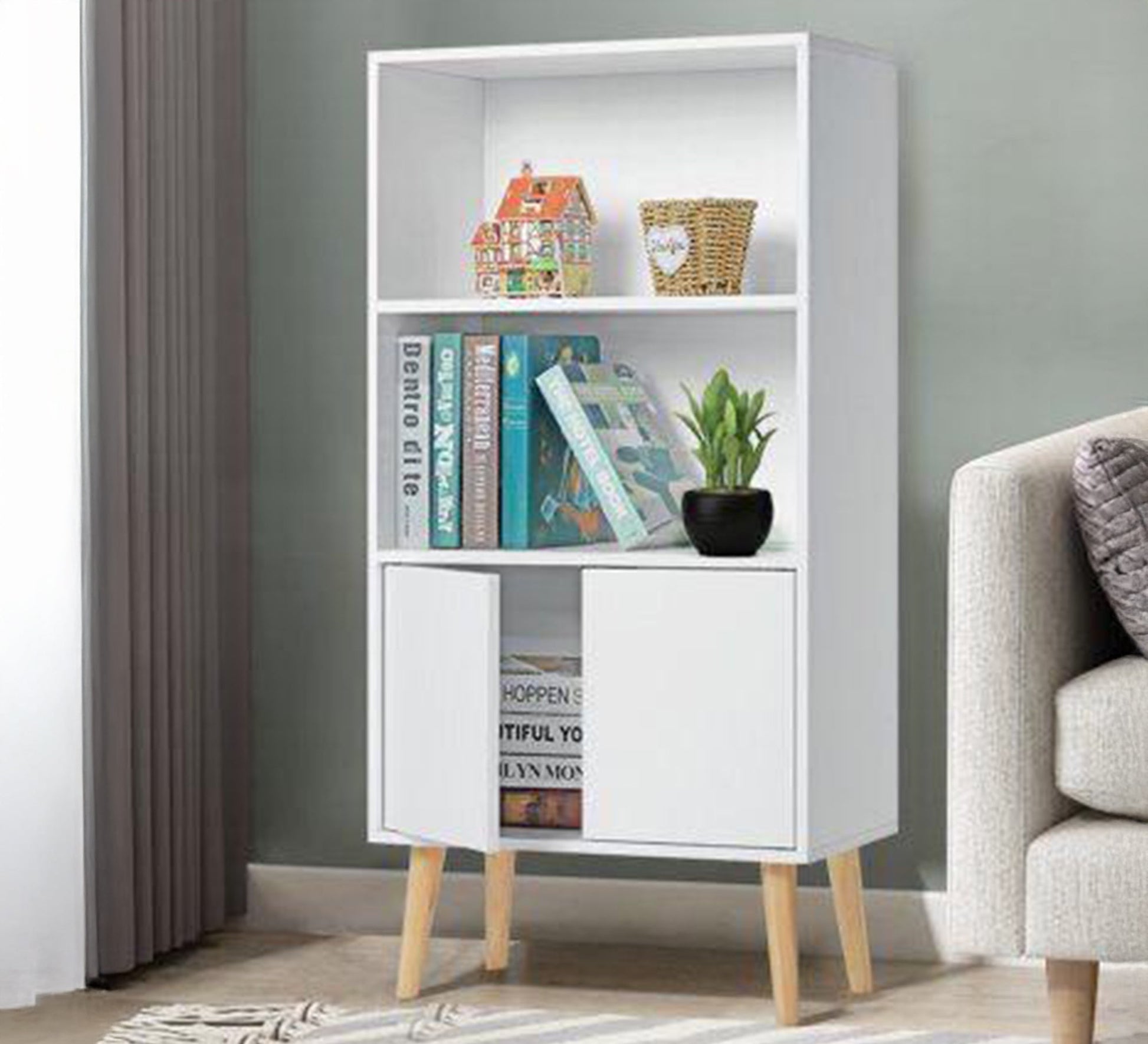 A bookcase with two lower doors - Vitrine Furniture - Furniture