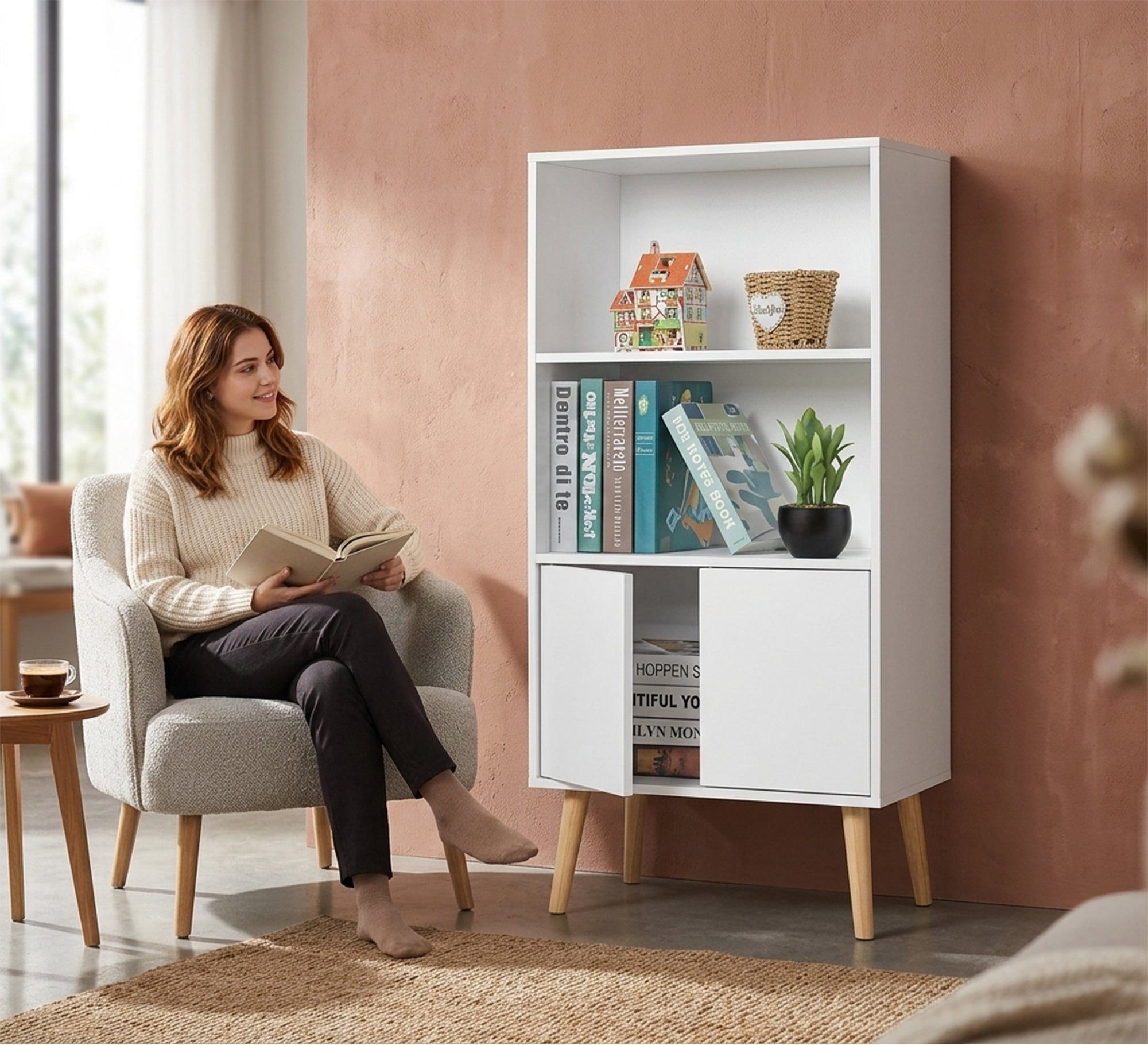 A bookcase with two lower doors - Vitrine Furniture - Office Bookcases