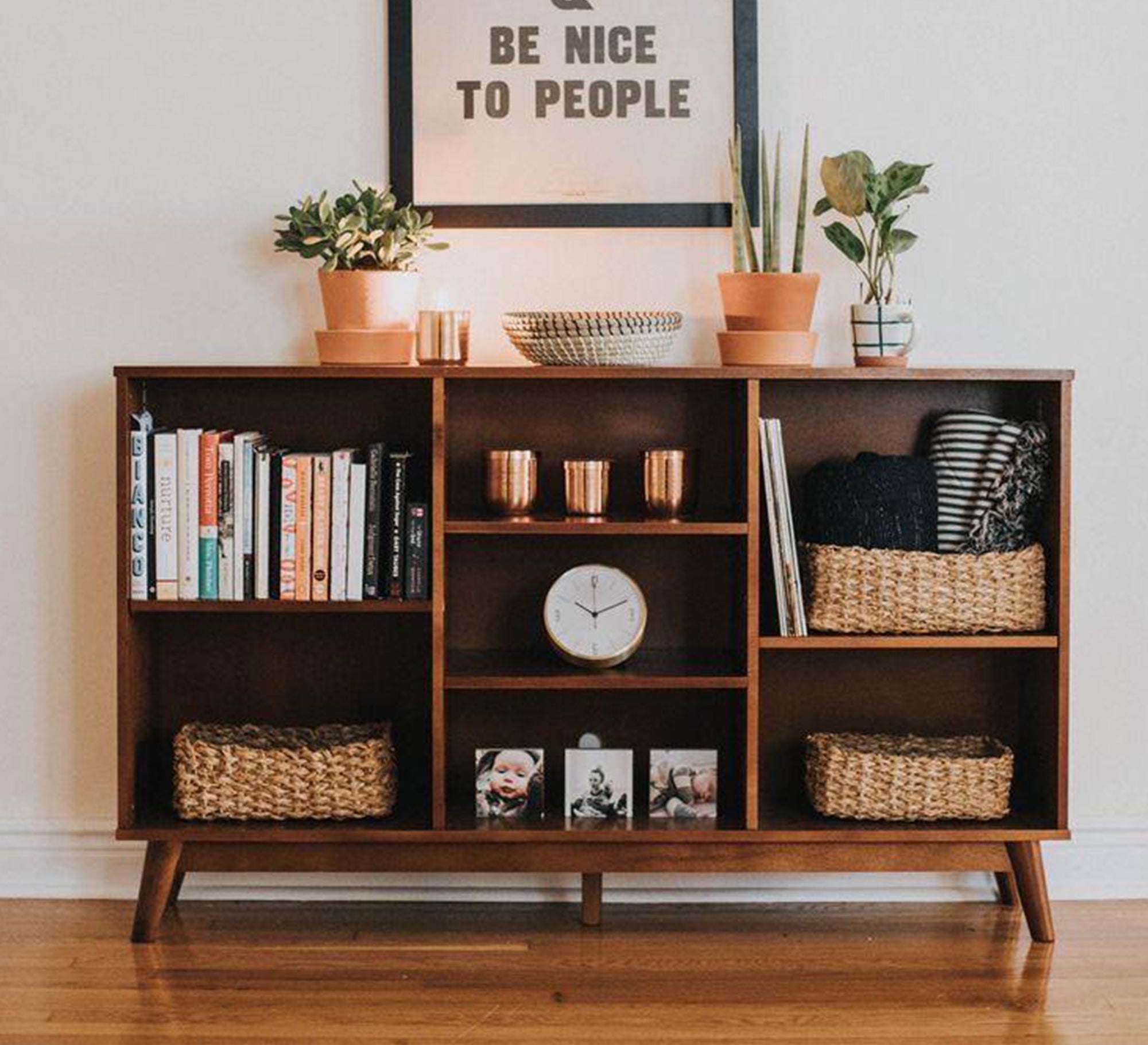 A brown wooden bookcase - Vitrine Furniture - Furniture