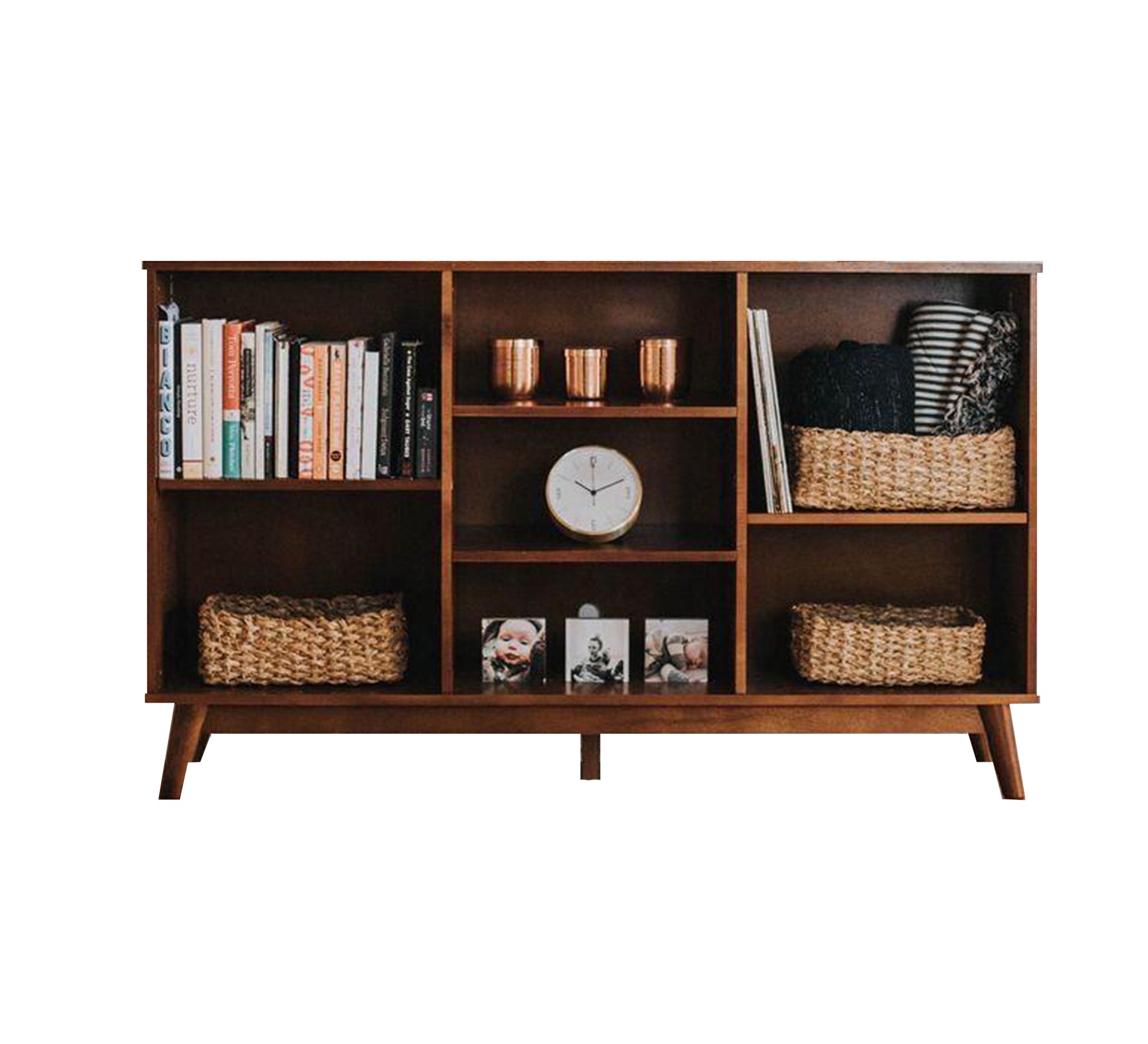 A brown wooden bookcase - Vitrine Furniture - Furniture