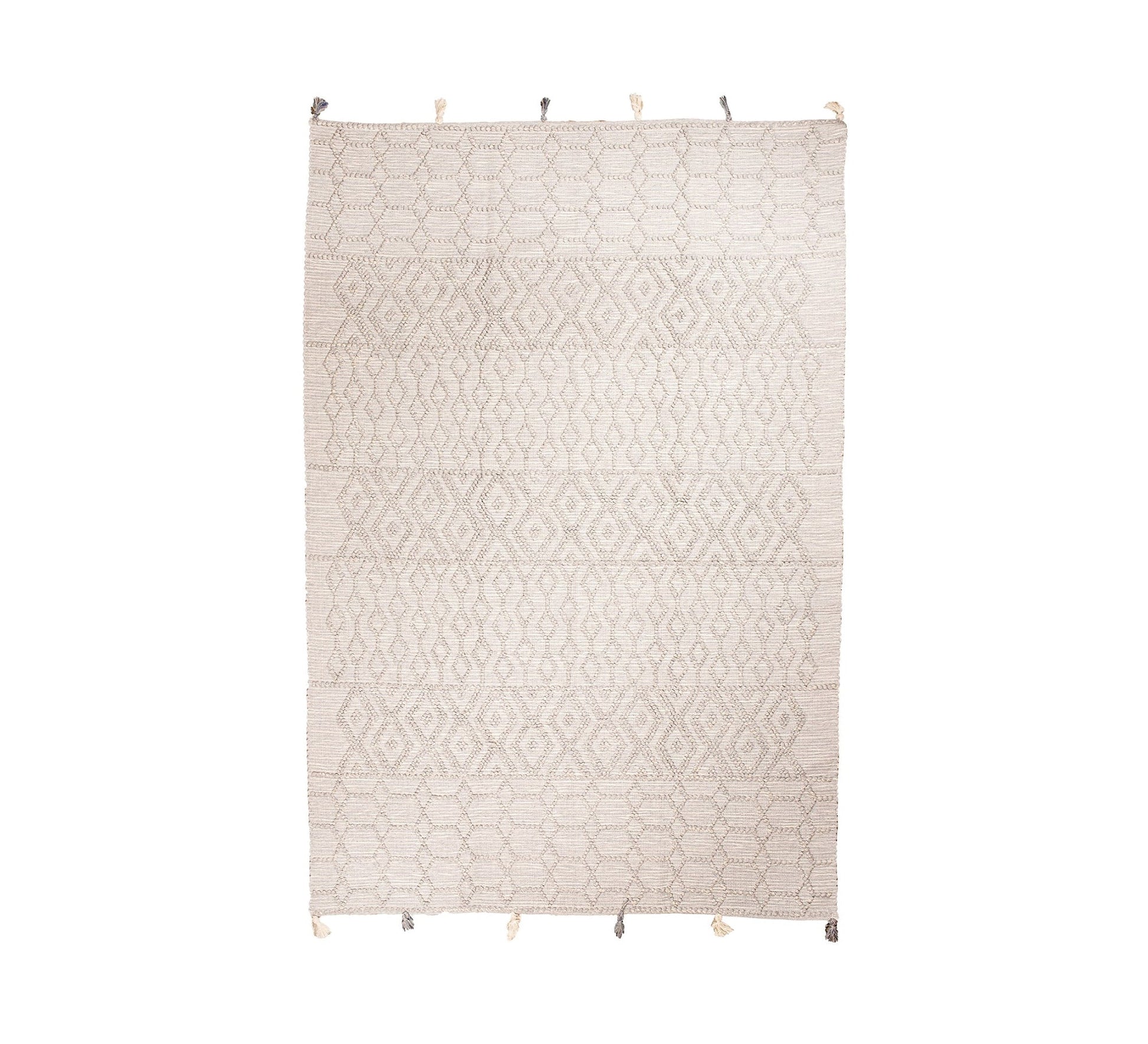 A calm and modern gray rug with a distinctive texture and diamond - patterned mesh pattern - Vitrine Furniture - Accessories