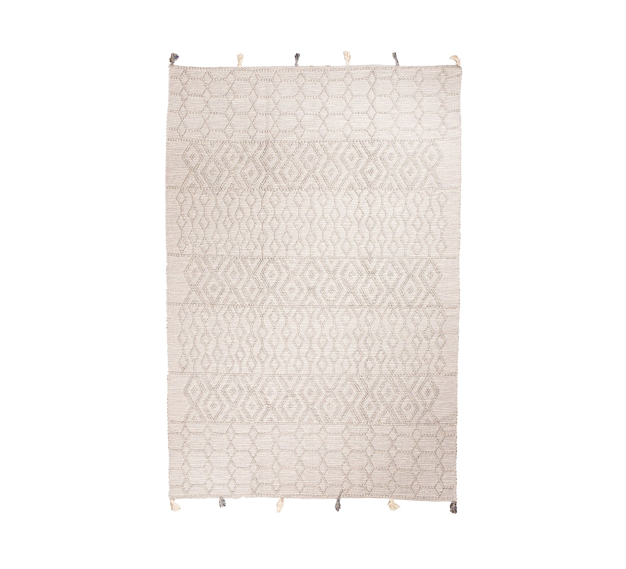 A calm and modern gray rug with a distinctive texture and diamond - patterned mesh pattern - Vitrine Furniture - Accessories