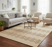 A calm, elegant beige rug featuring rows of woven diamonds - Vitrine Furniture - Accessories