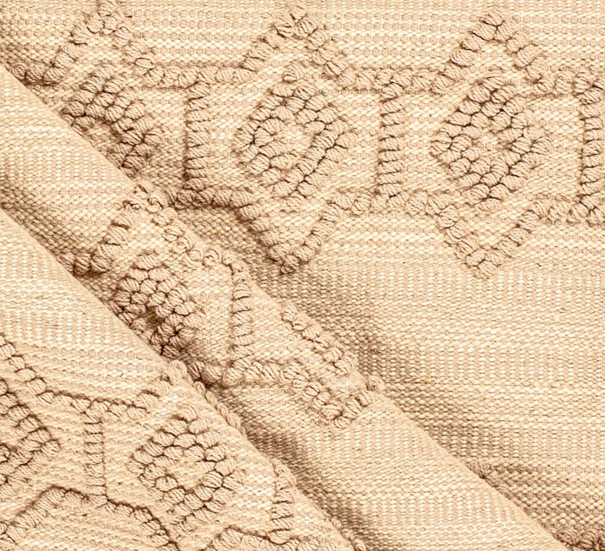 A calm, elegant beige rug featuring rows of woven diamonds - Vitrine Furniture - Accessories