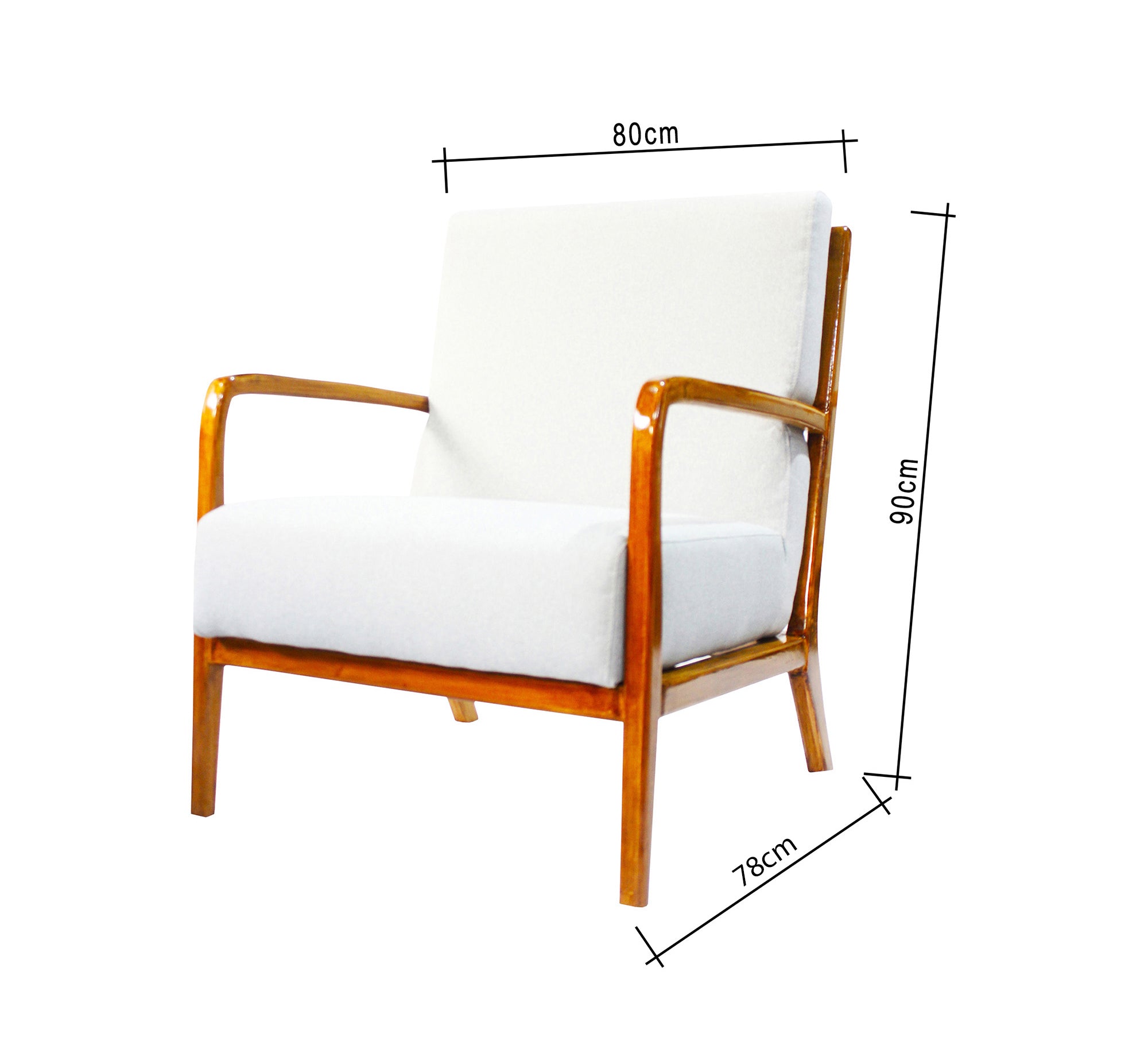 A chair with thin wooden armrests - Vitrine Furniture - Chairs & Chaise lounge