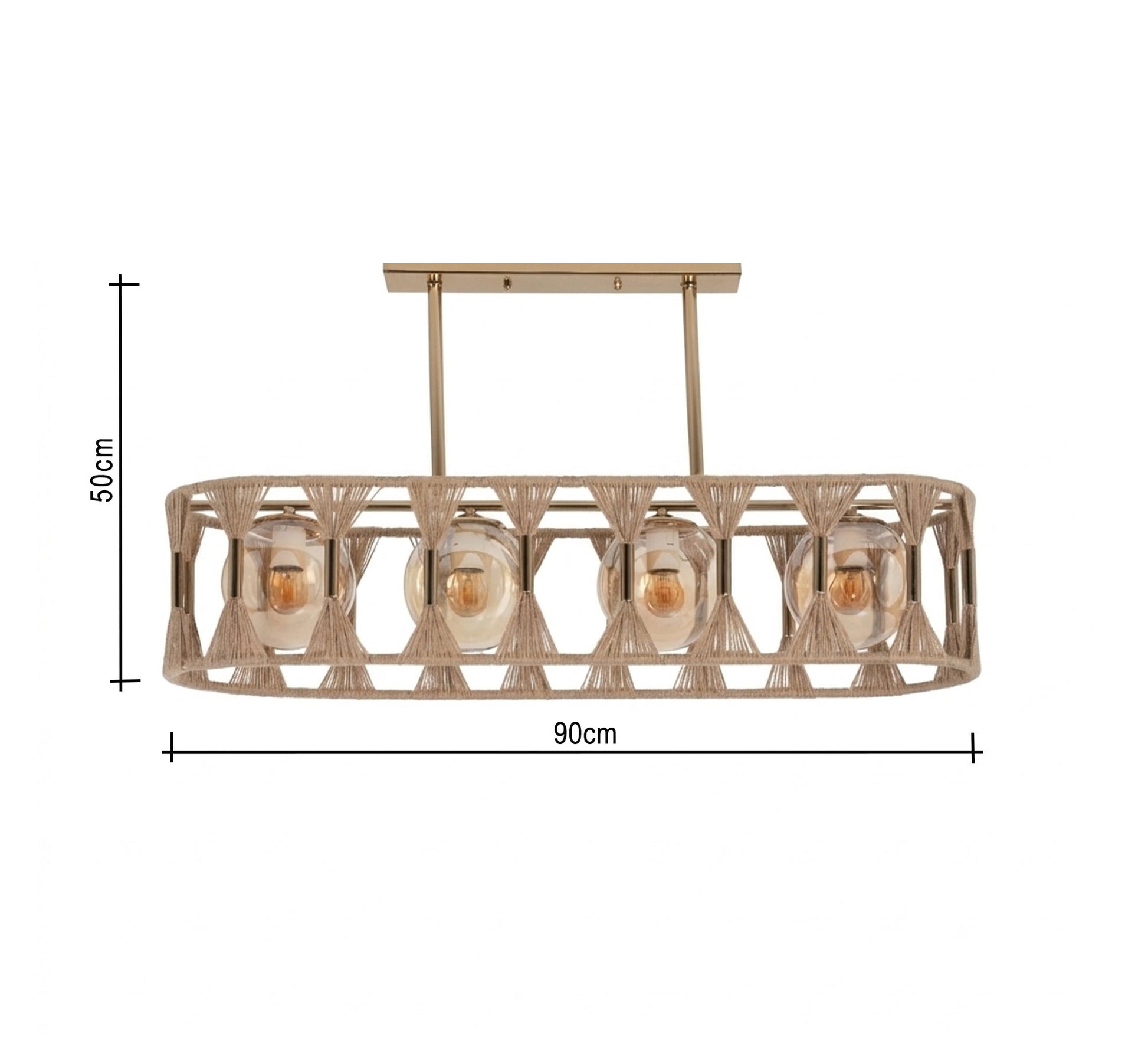 A chandelier hand - wrapped with burlap threads - Vitrine Furniture - Ceiling lights
