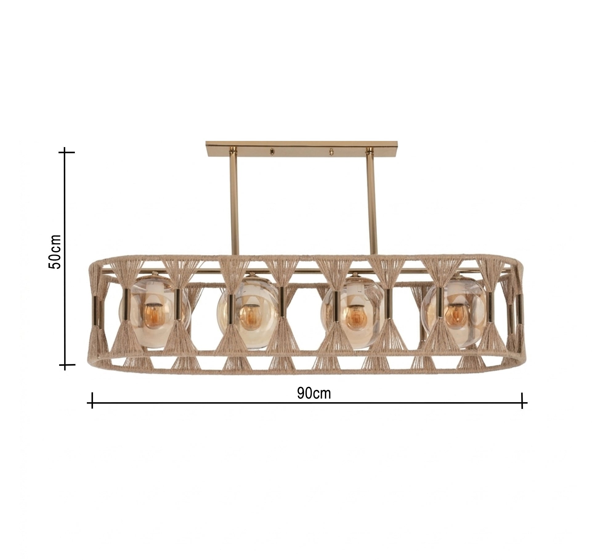 A chandelier hand - wrapped with burlap threads - Vitrine Furniture - Ceiling lights
