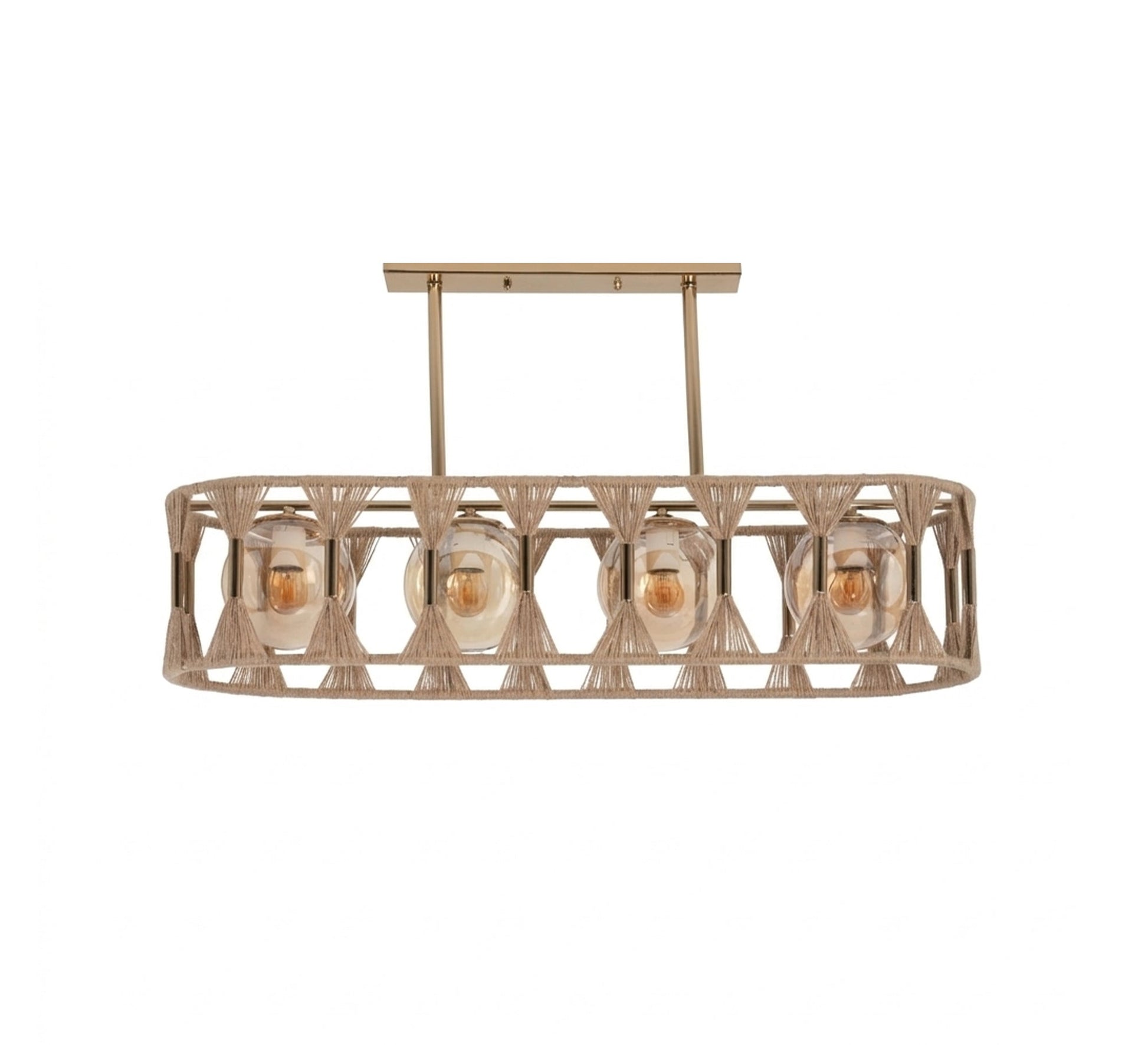 A chandelier hand - wrapped with burlap threads - Vitrine Furniture - Ceiling lights