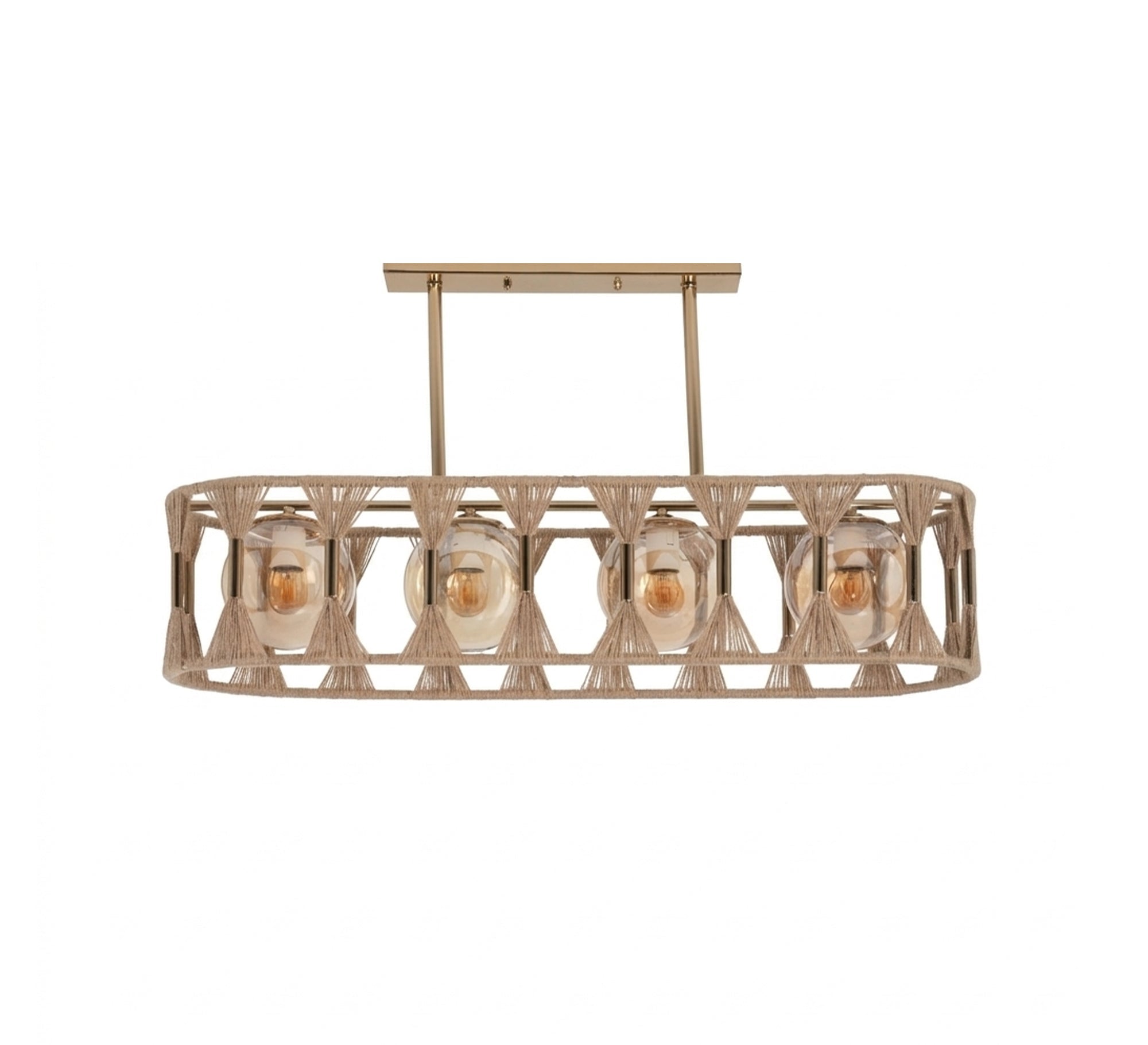 A chandelier hand - wrapped with burlap threads - Vitrine Furniture - Ceiling lights