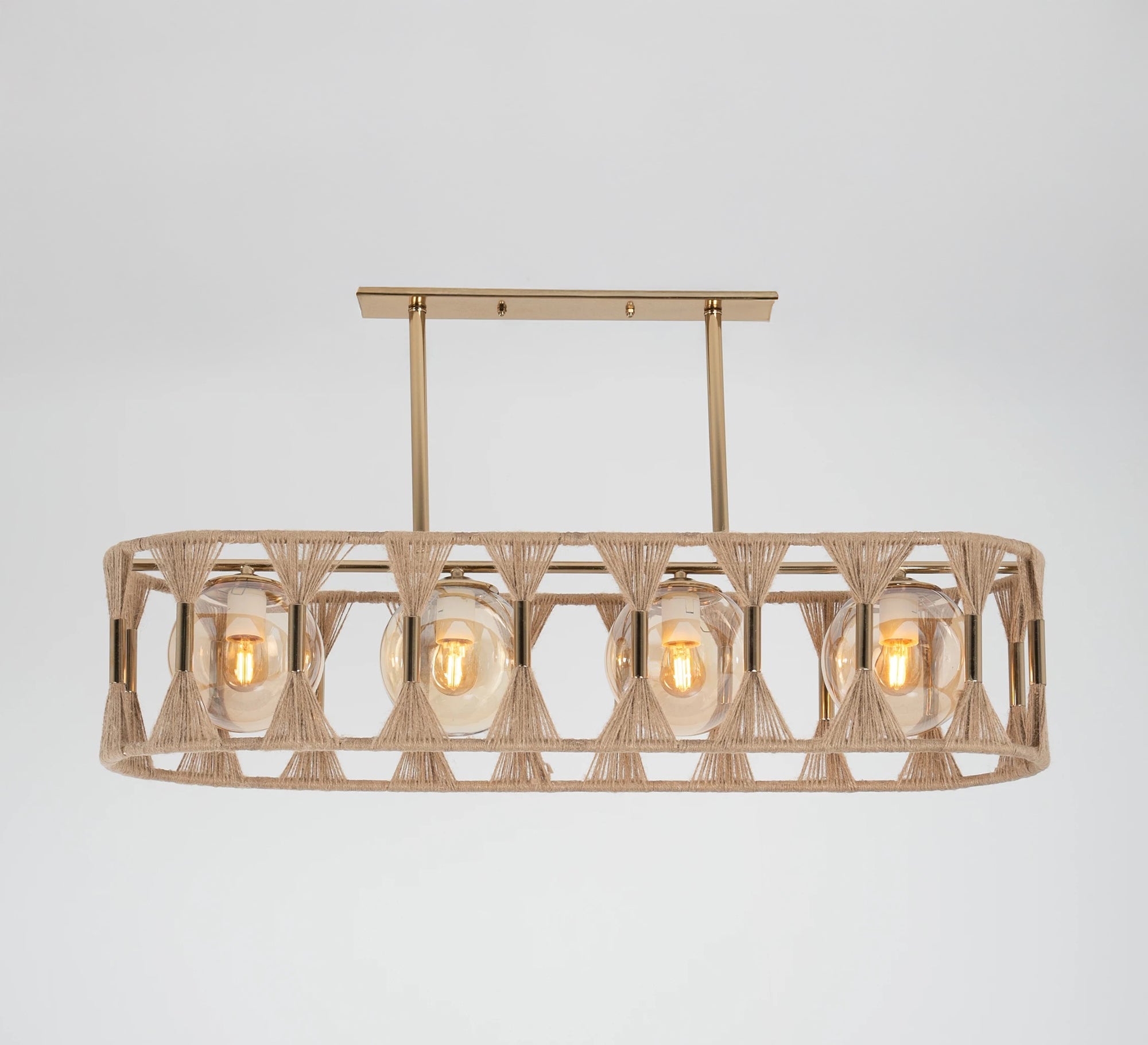 A chandelier hand - wrapped with burlap threads - Vitrine Furniture - Ceiling lights