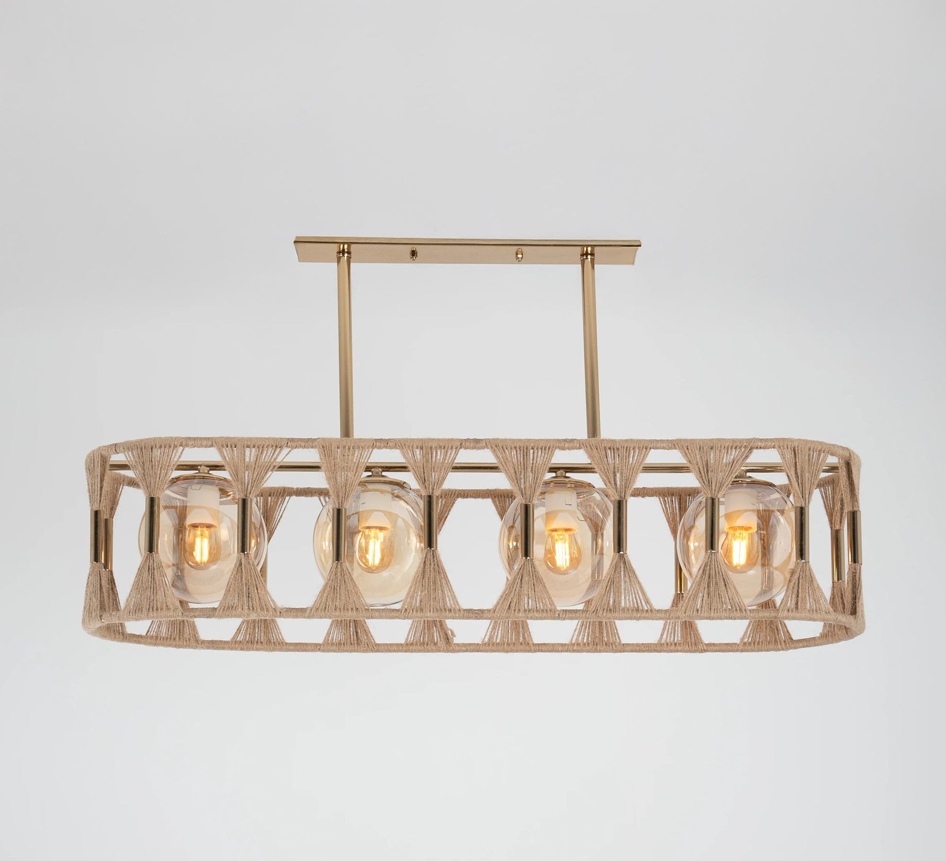 A chandelier hand - wrapped with burlap threads - Vitrine Furniture - Ceiling lights