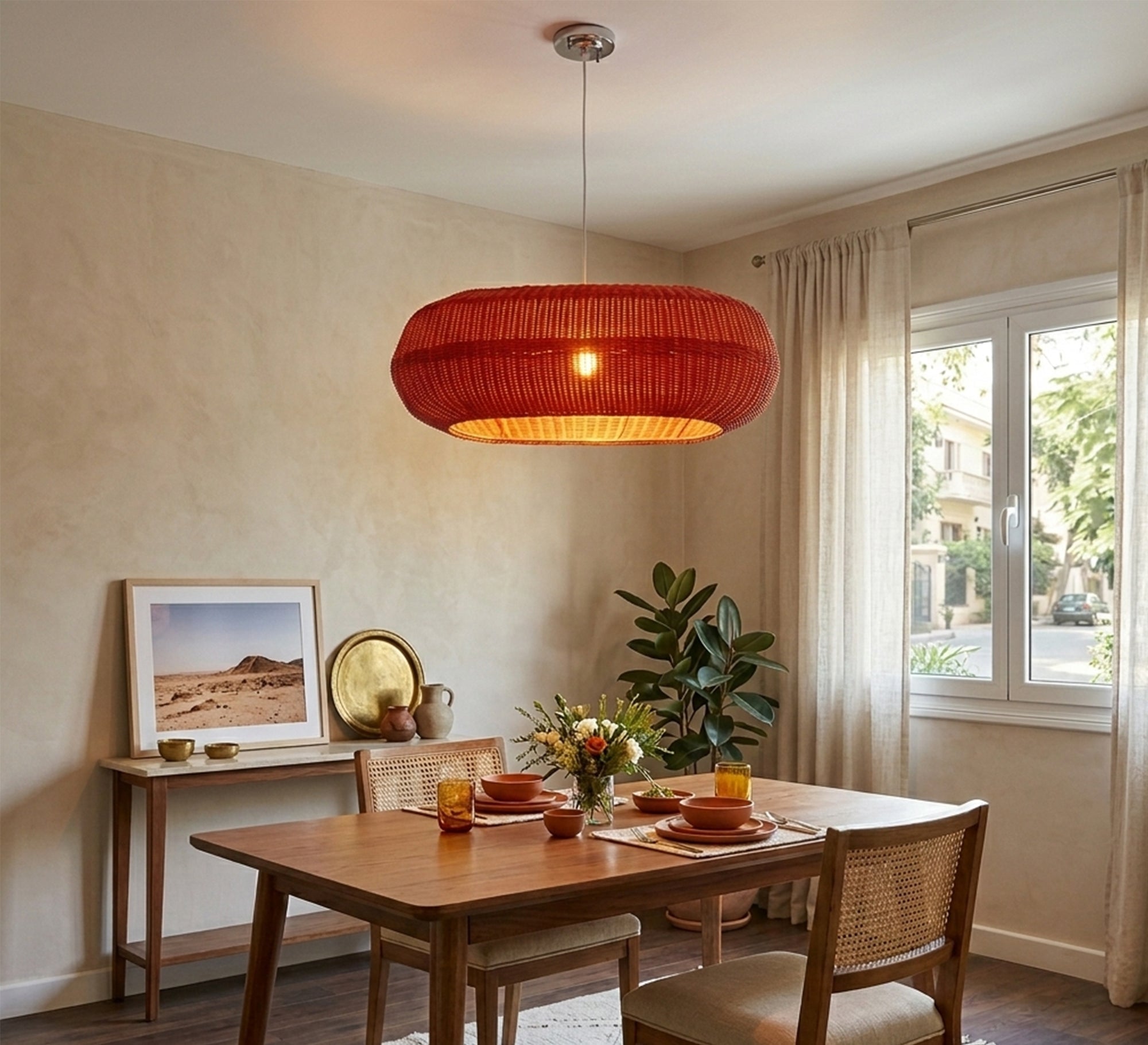 A chandelier in a bold red color - Vitrine Furniture - Ceiling lights