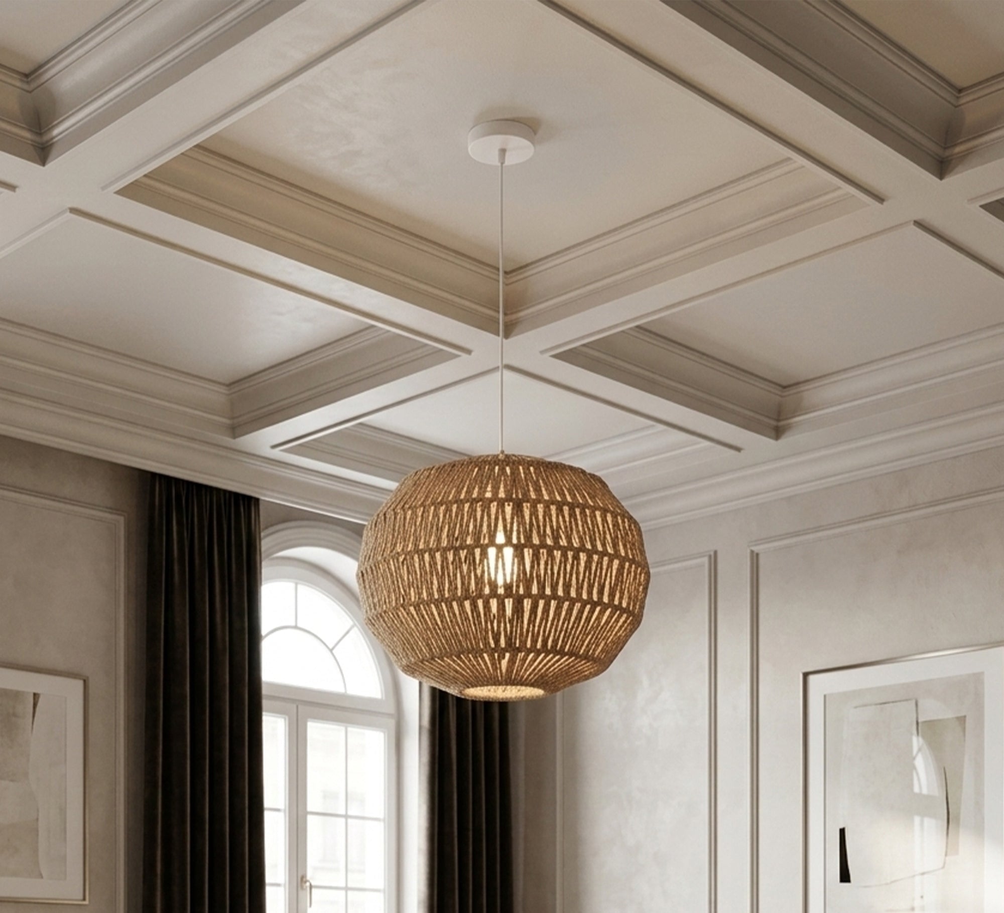 A chandelier with a dense hand - woven pattern - Vitrine Furniture - Ceiling lights