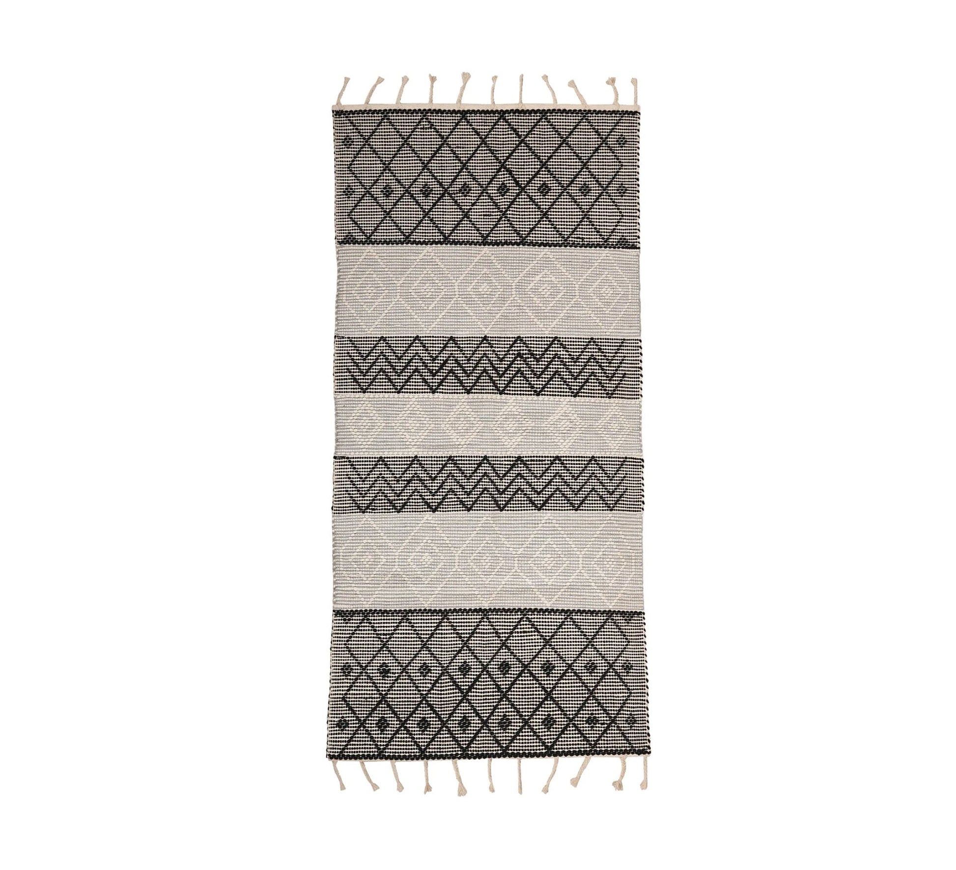 A chic, modern rug featuring black and gray geometric stripes - Vitrine Furniture - Accessories