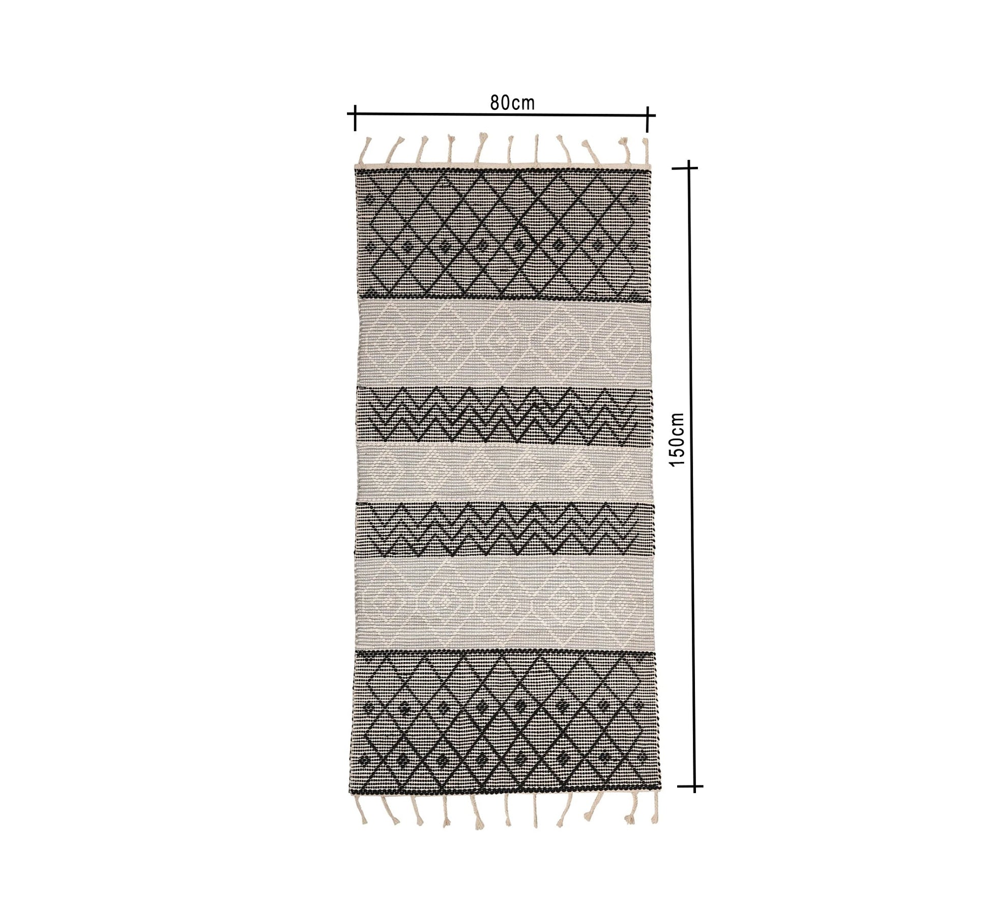 A chic, modern rug featuring black and gray geometric stripes - Vitrine Furniture - Accessories
