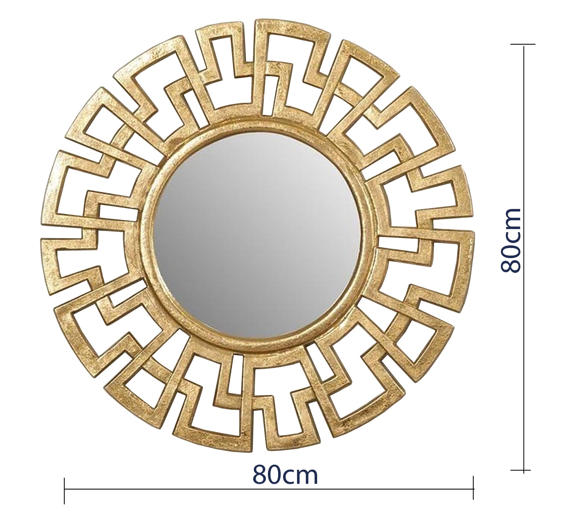 A circular mirror with a decorative wooden frame - Vitrine Furniture - Décor
