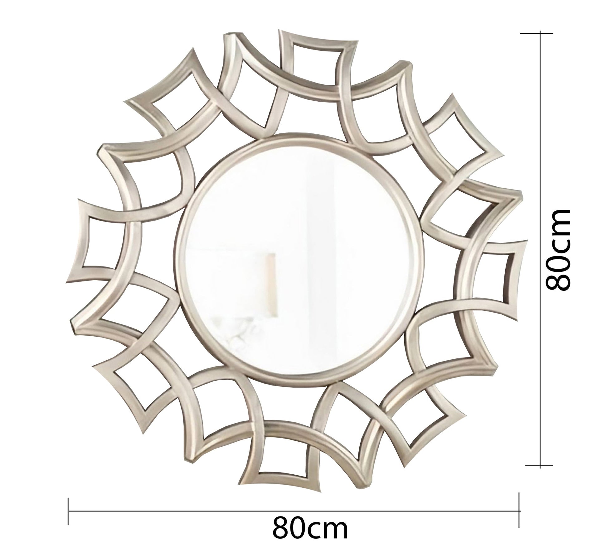 A circular mirror with a frame of hollow overlapping circles - Vitrine Furniture - Décor