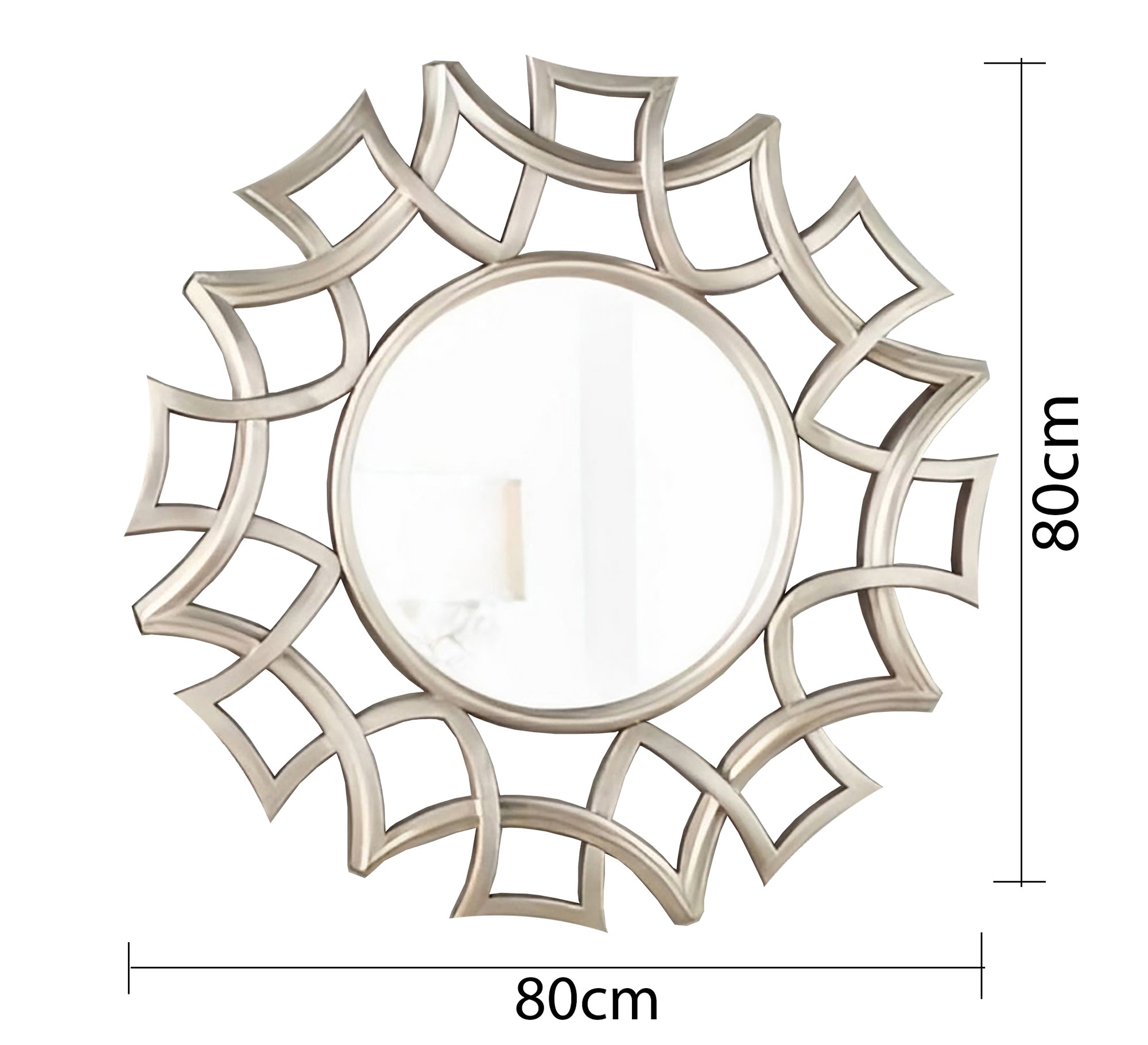 A circular mirror with a frame of hollow overlapping circles - Vitrine Furniture - Décor