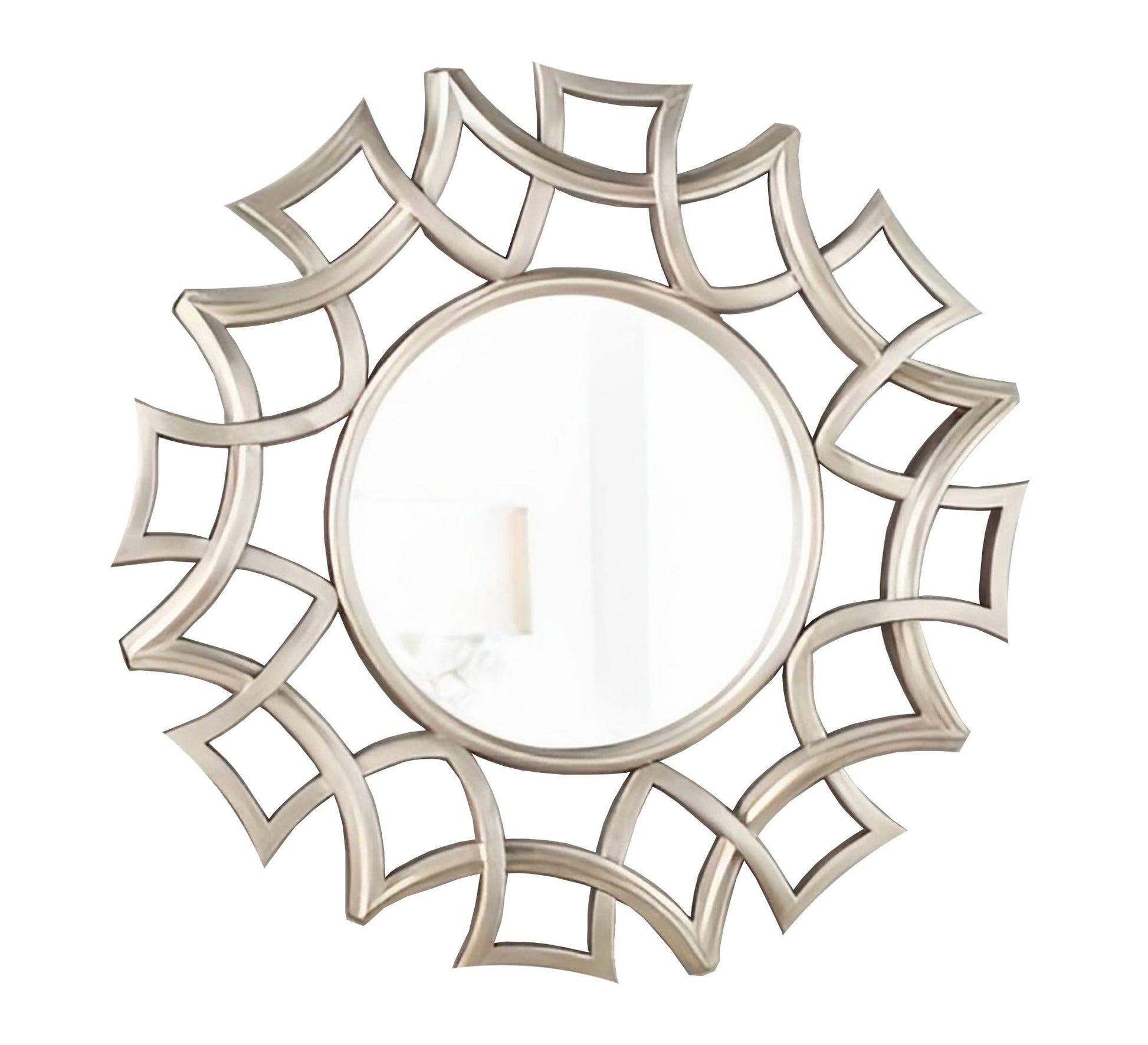 A circular mirror with a frame of hollow overlapping circles - Vitrine Furniture - Décor
