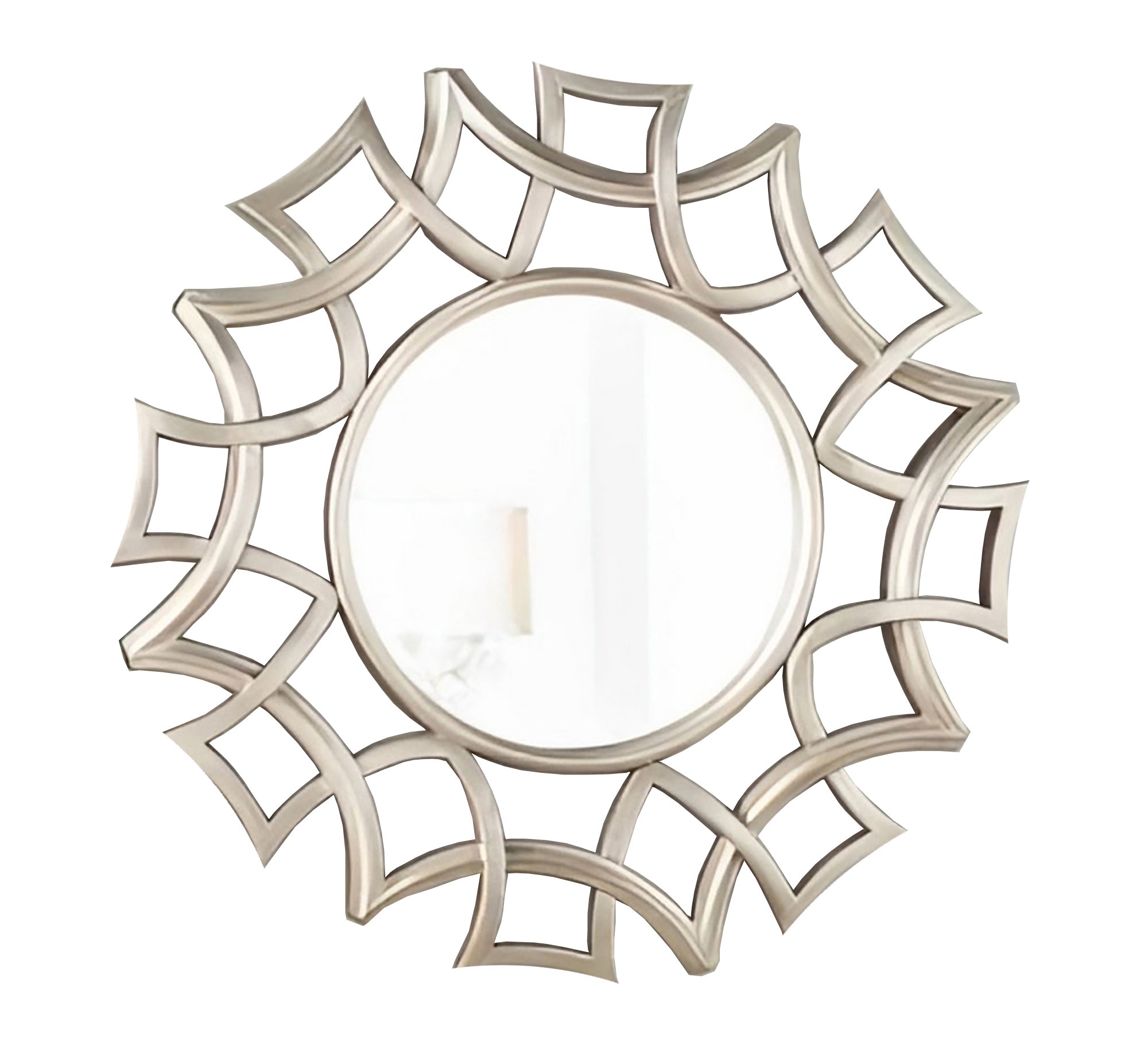 A circular mirror with a frame of hollow overlapping circles - Vitrine Furniture - Décor