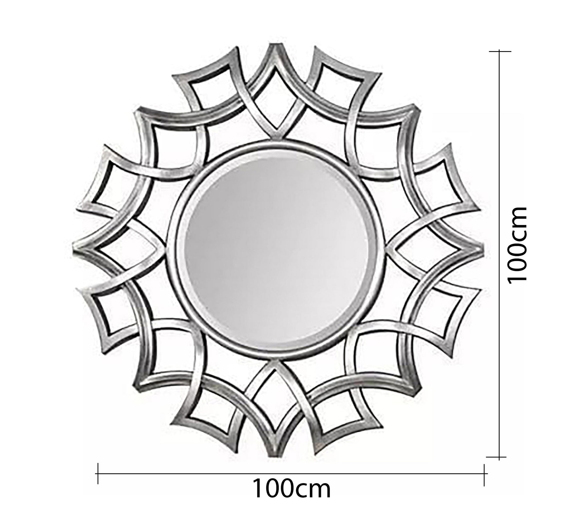 A circular mirror with a frame of hollow overlapping circles - Vitrine Furniture - Décor