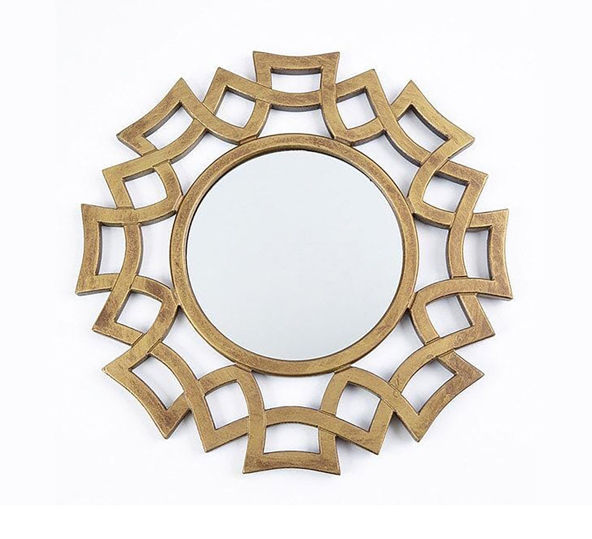 A circular mirror with a frame of hollow overlapping circles - Vitrine Furniture - Décor