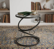 A circular table in black with a unique design - Vitrine Furniture - Coffee Tables