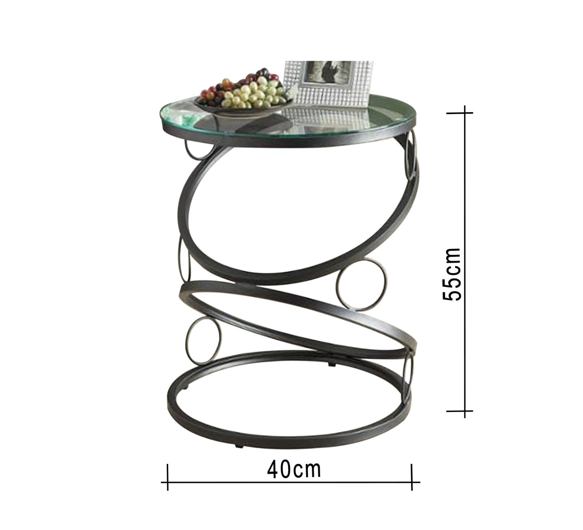 A circular table in black with a unique design - Vitrine Furniture - Furniture