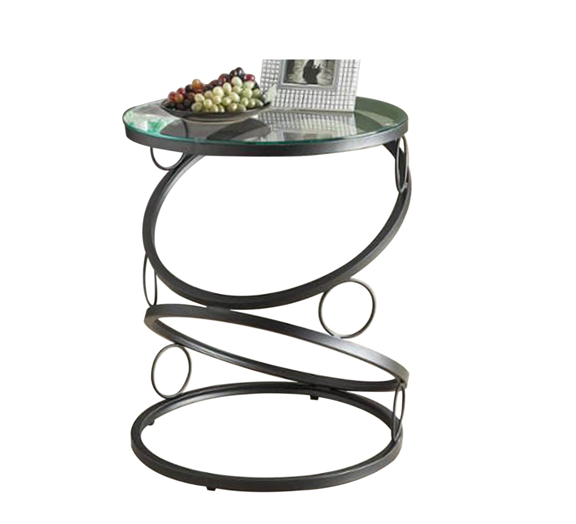 A circular table in black with a unique design - Vitrine Furniture - Furniture