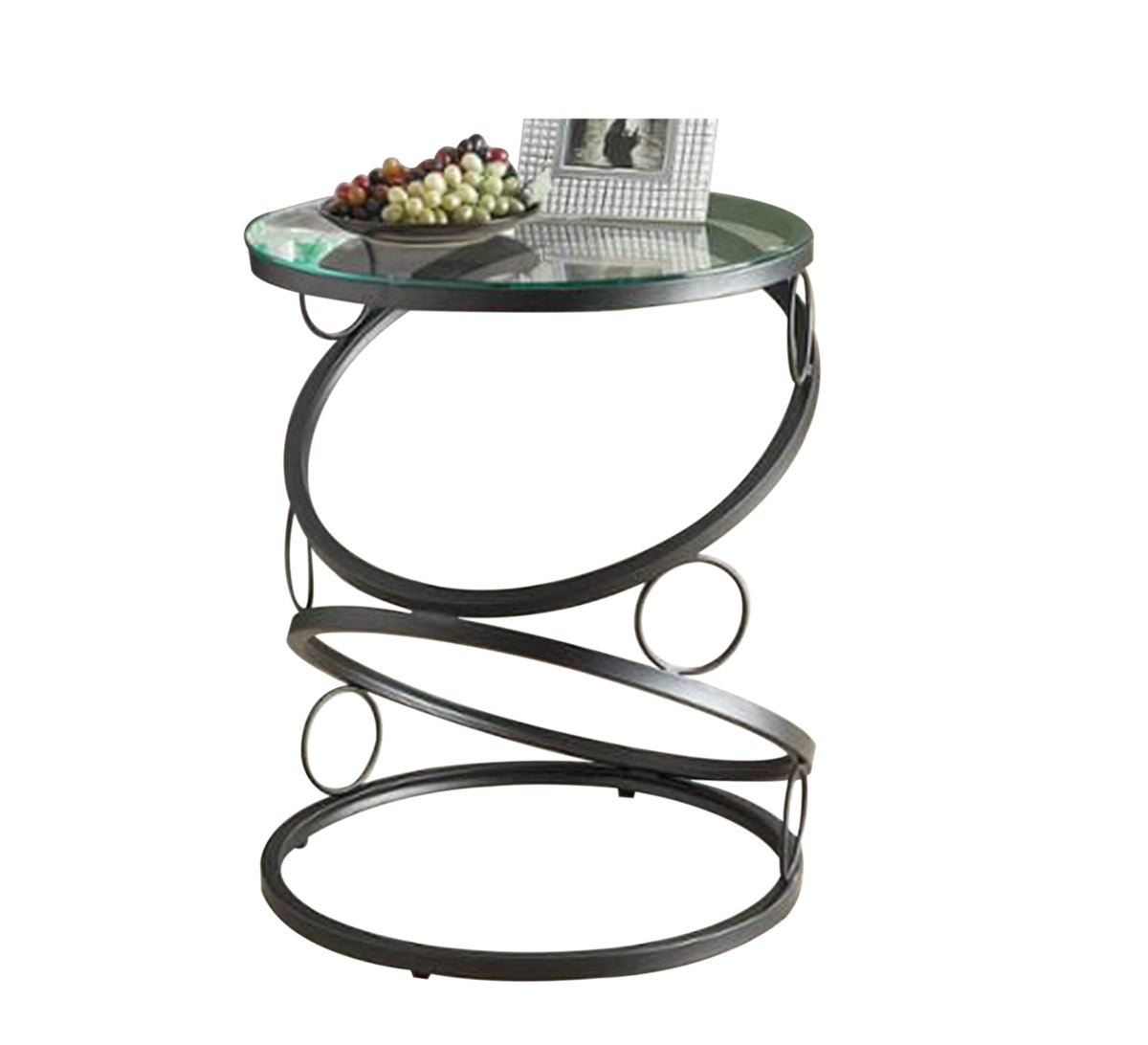 A circular table in black with a unique design - Vitrine Furniture - Furniture