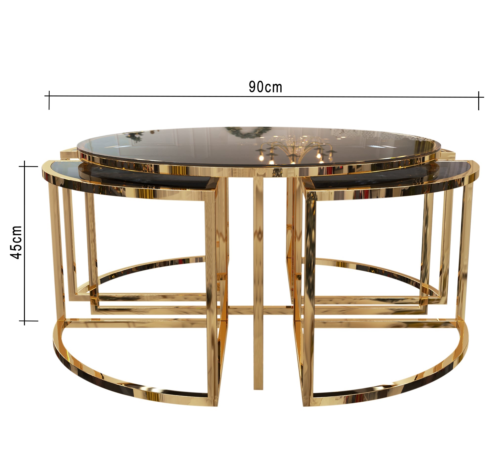 A circular table with four small tables - Vitrine Furniture - Furniture