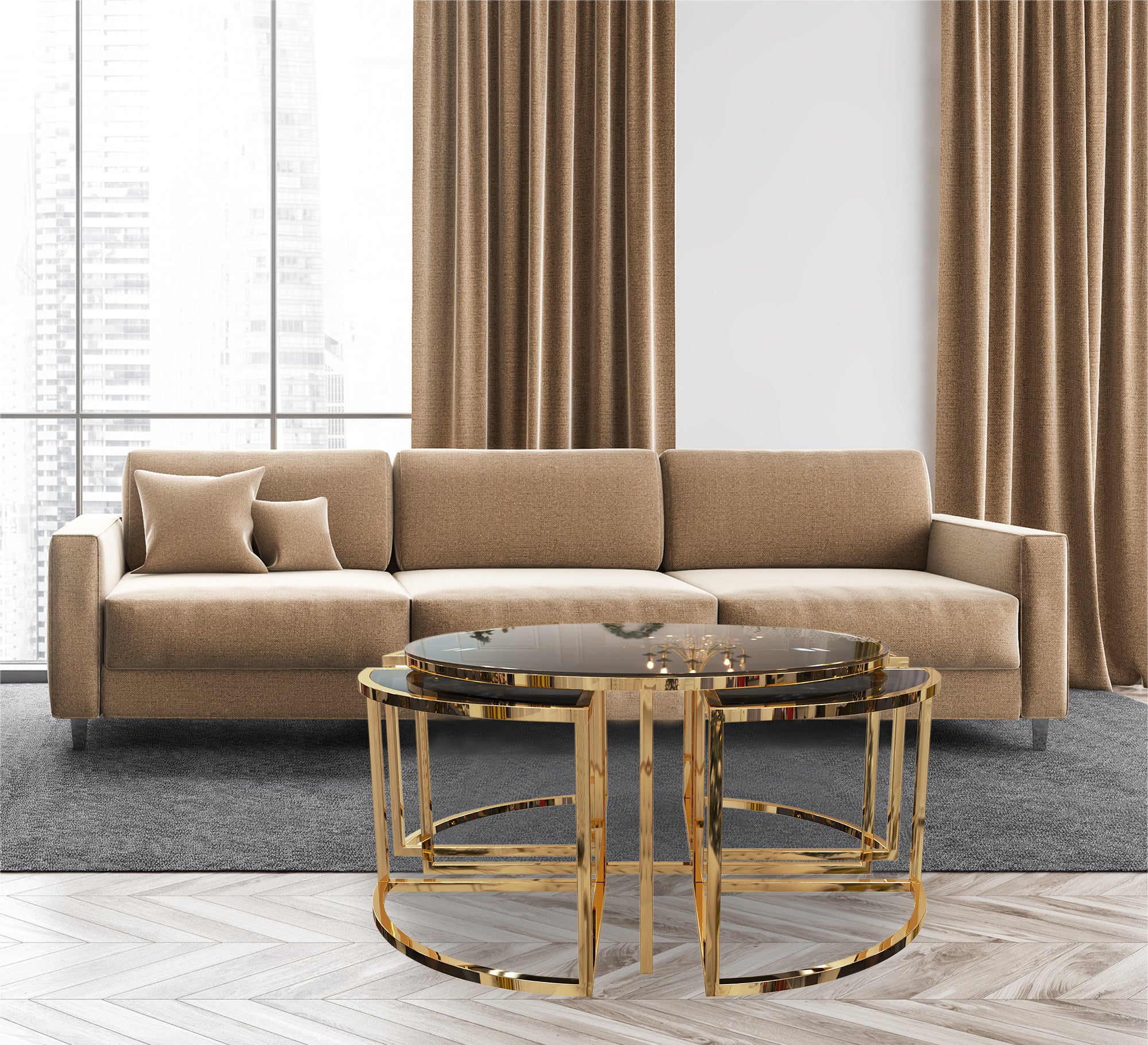 A circular table with four small tables - Vitrine Furniture - Furniture