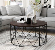 A circular table with overlapping legs in brown - Vitrine Furniture - Furniture