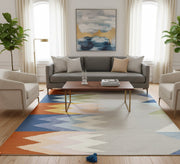A colorful and vibrant zigzag rug in light watercolor hues - Vitrine Furniture - Accessories