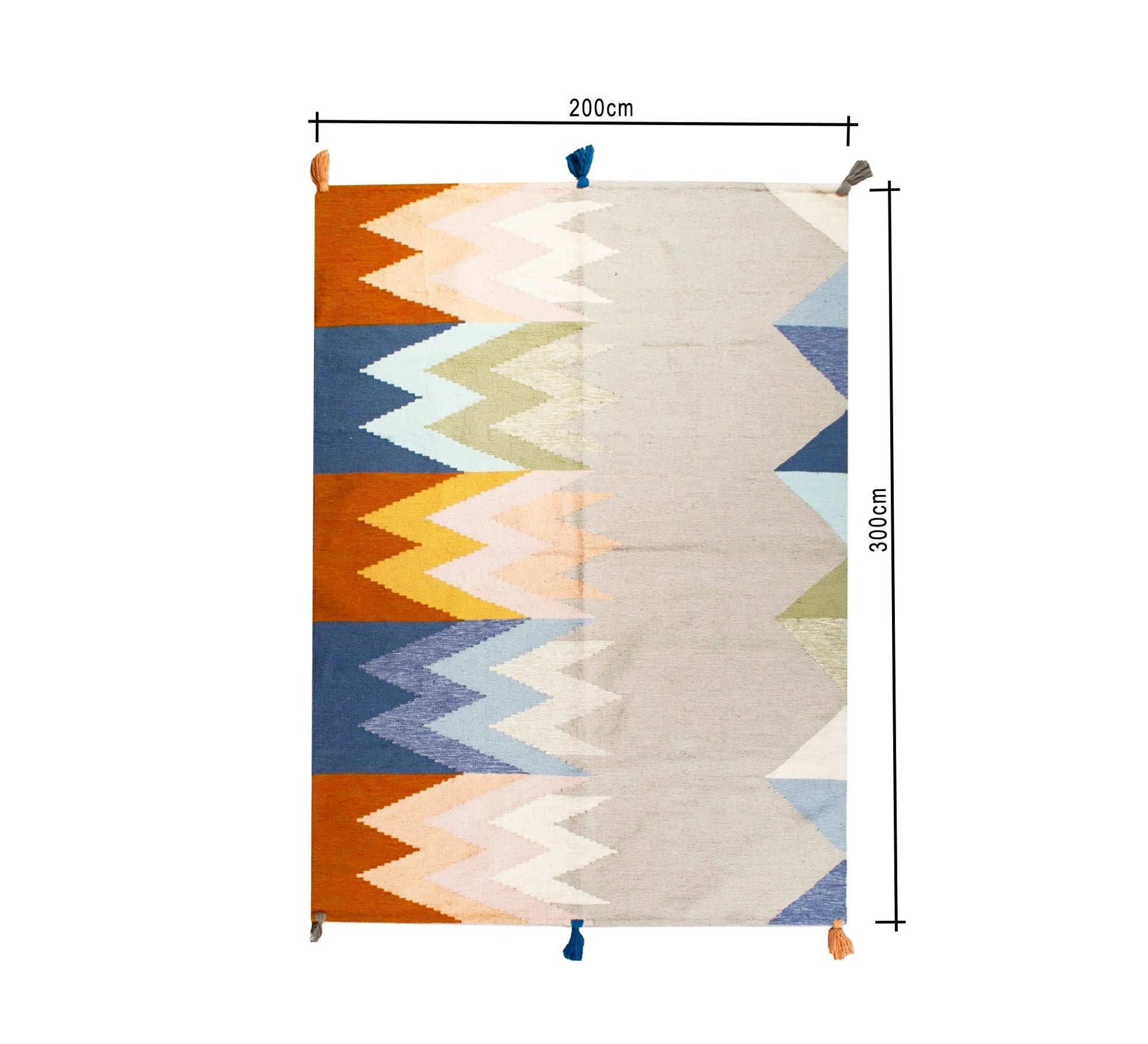 A colorful and vibrant zigzag rug in light watercolor hues - Vitrine Furniture - Accessories