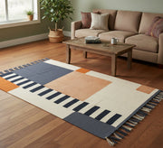 A colorful checkered rug with a modern touch and geometric design - Vitrine Furniture - Accessories