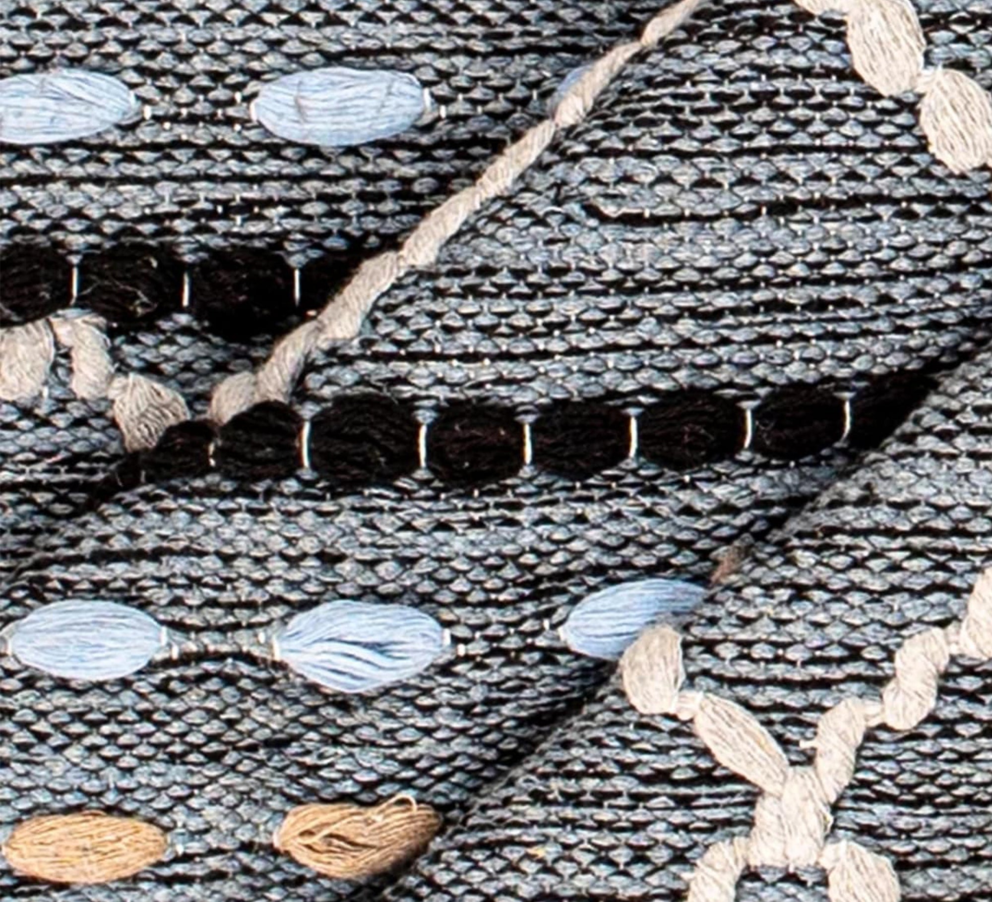 A colorful, modern, striped gray rug with diamond patterns - Vitrine Furniture - Accessories