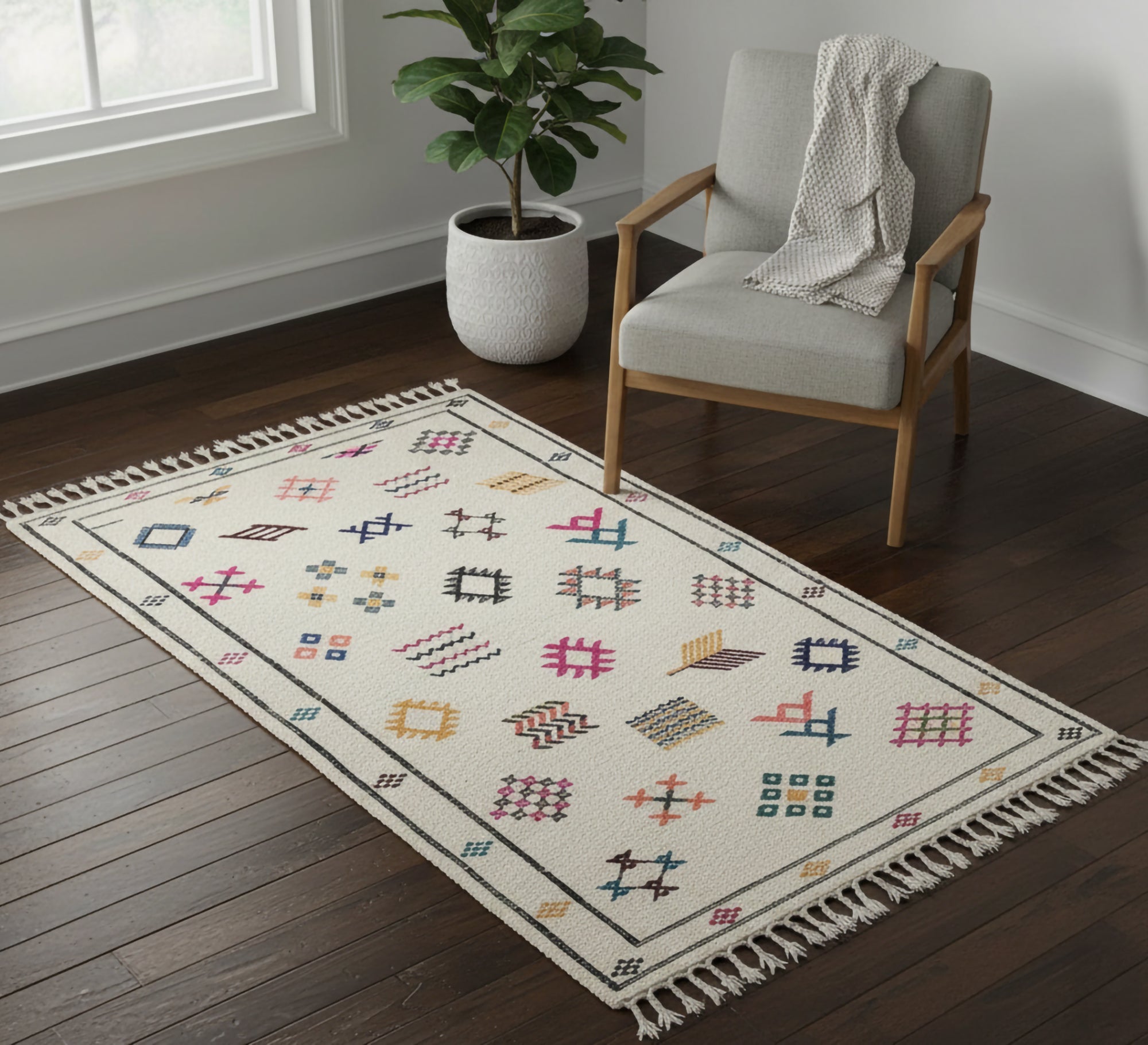 A colorful, soft, and cheerful Moroccan rug with a bohemian flair - Vitrine Furniture - Accessories