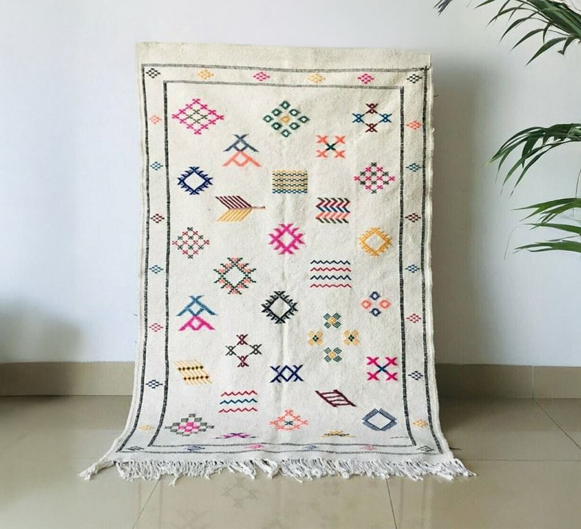 A colorful, soft, and cheerful Moroccan rug with a bohemian flair - Vitrine Furniture - Accessories