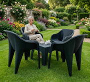 A comfortable and practical black patio set - Vitrine Furniture - Outdoor Dining Sets