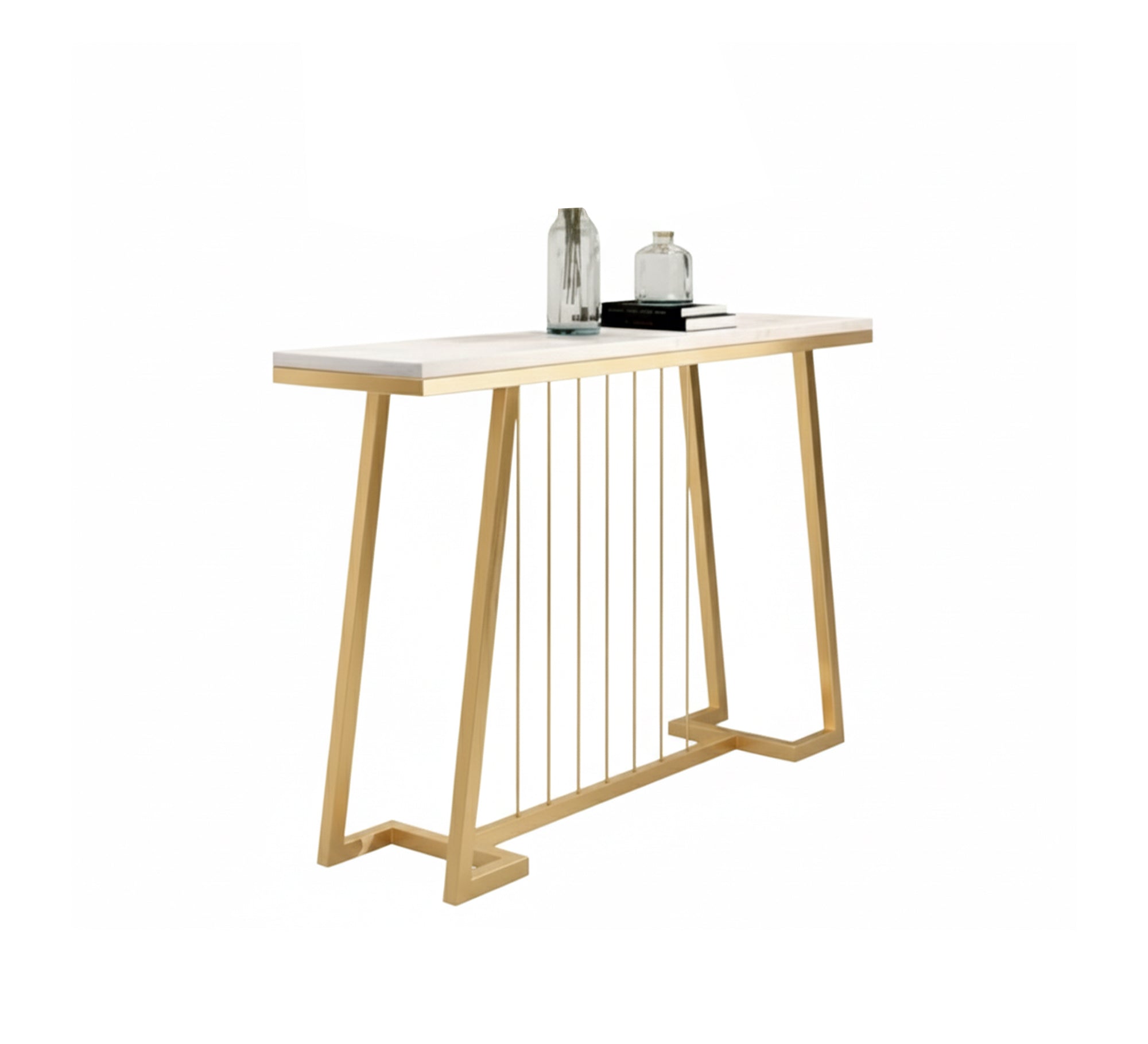 A console combining the elegance of marble with the radiance of gold - Vitrine Furniture - Furniture