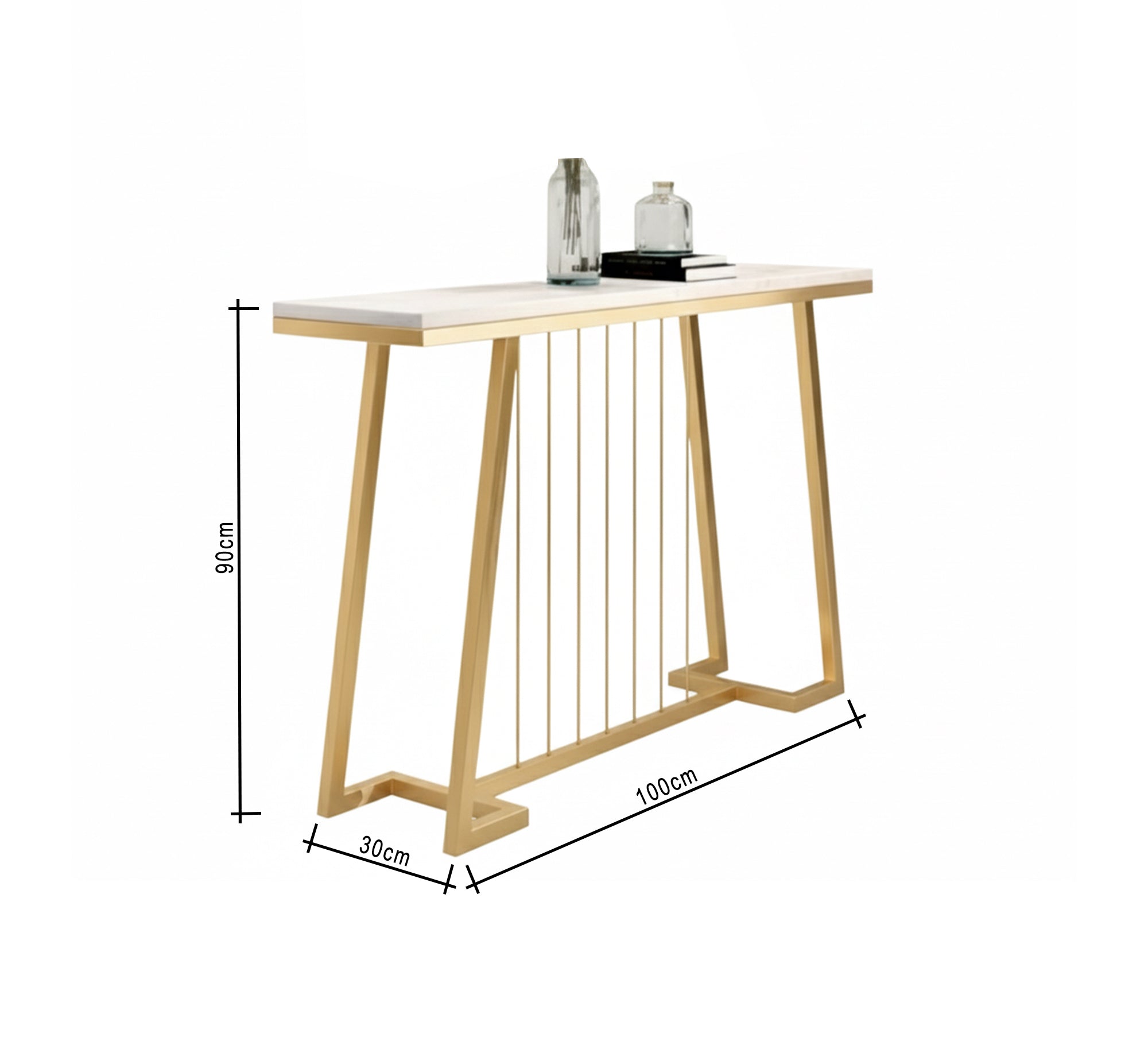 A console combining the elegance of marble with the radiance of gold - Vitrine Furniture - Furniture