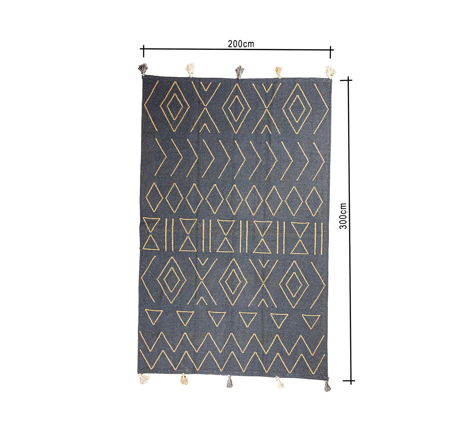 A contrasting gray boho rug with intricate geometric patterns - Vitrine Furniture - Accessories