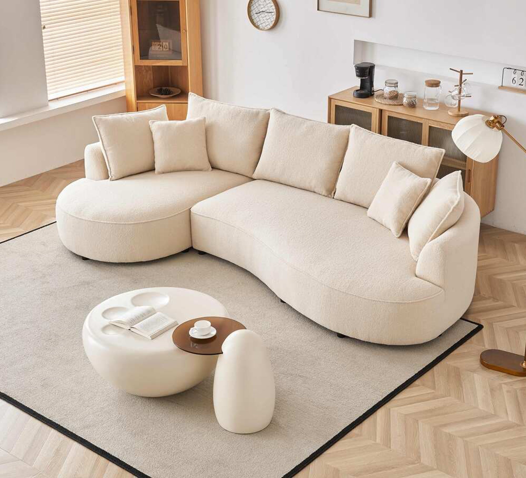 A corner featuring a unique curved design - Vitrine Furniture - Furniture