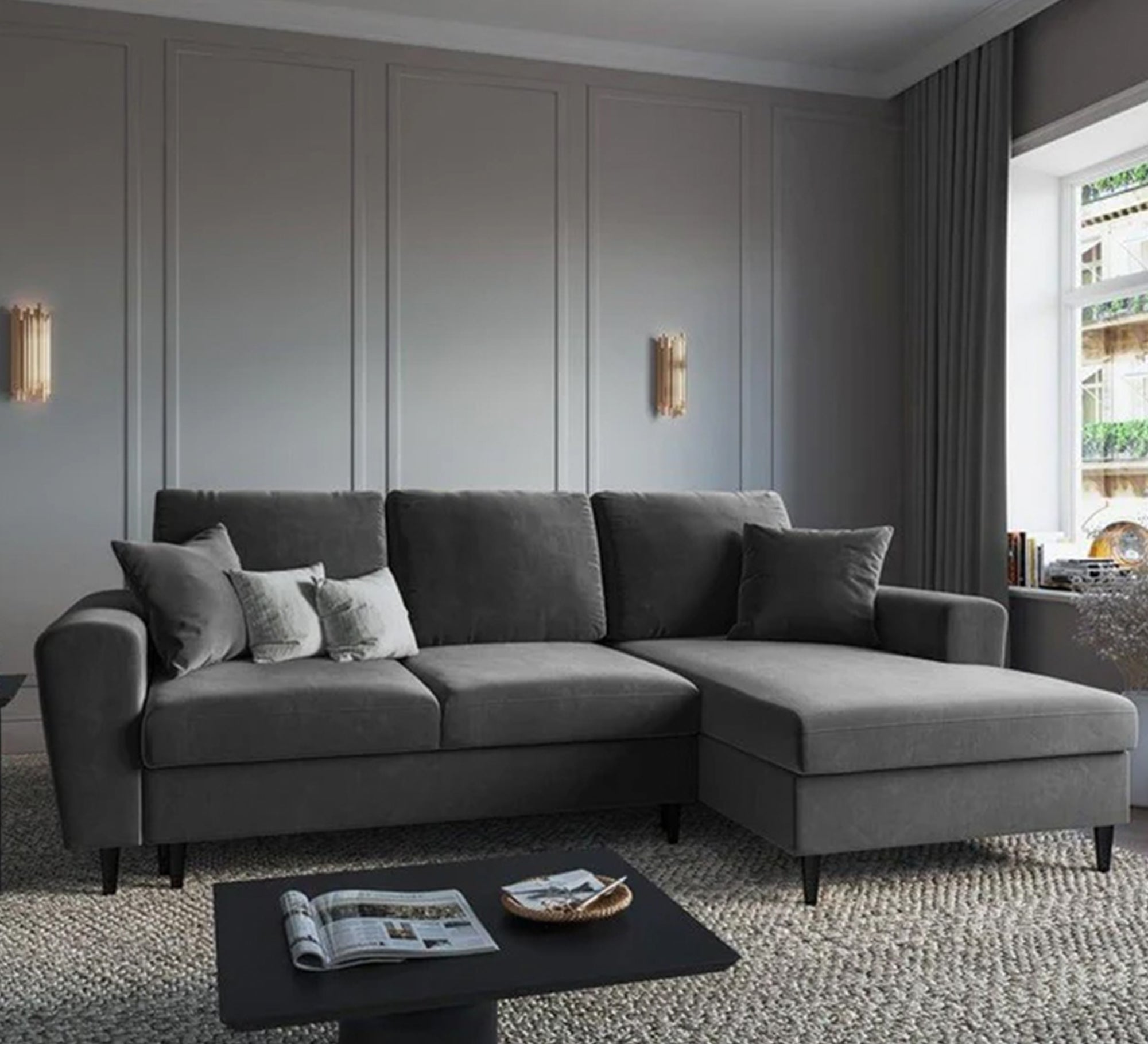A corner sofa with a soft, velvety feel - Vitrine Furniture - Furniture