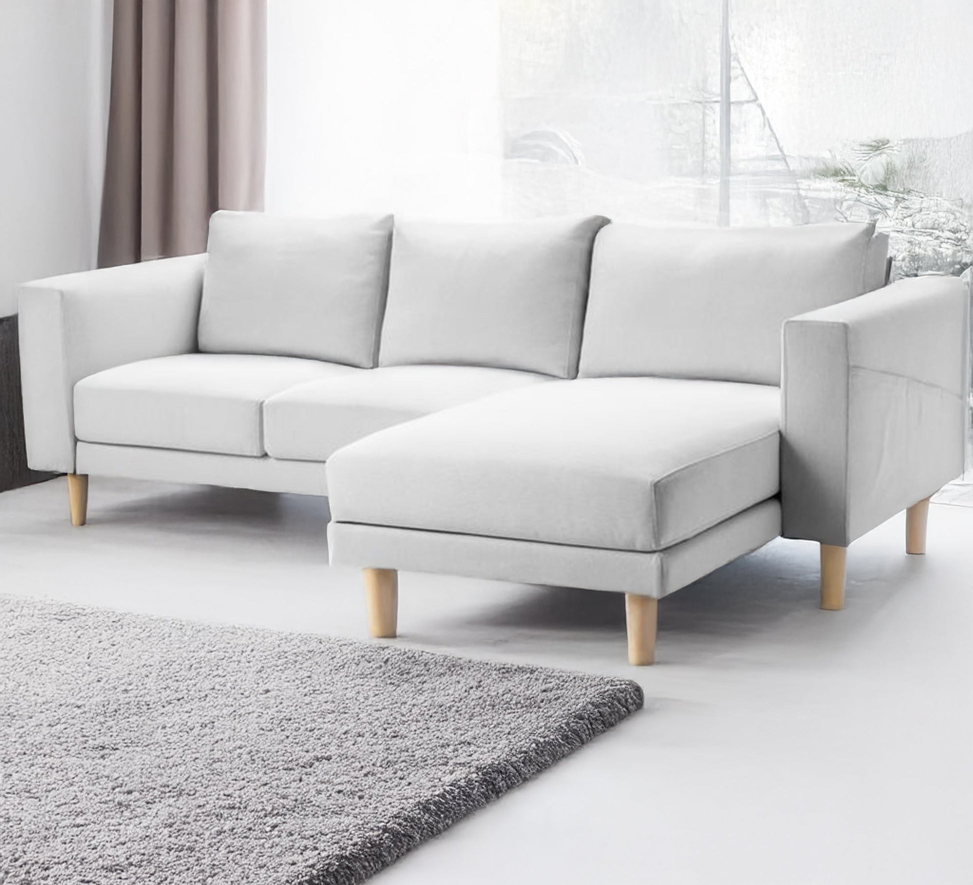 A corner sofa with clean lines and wide armrests - Vitrine Furniture - Furniture