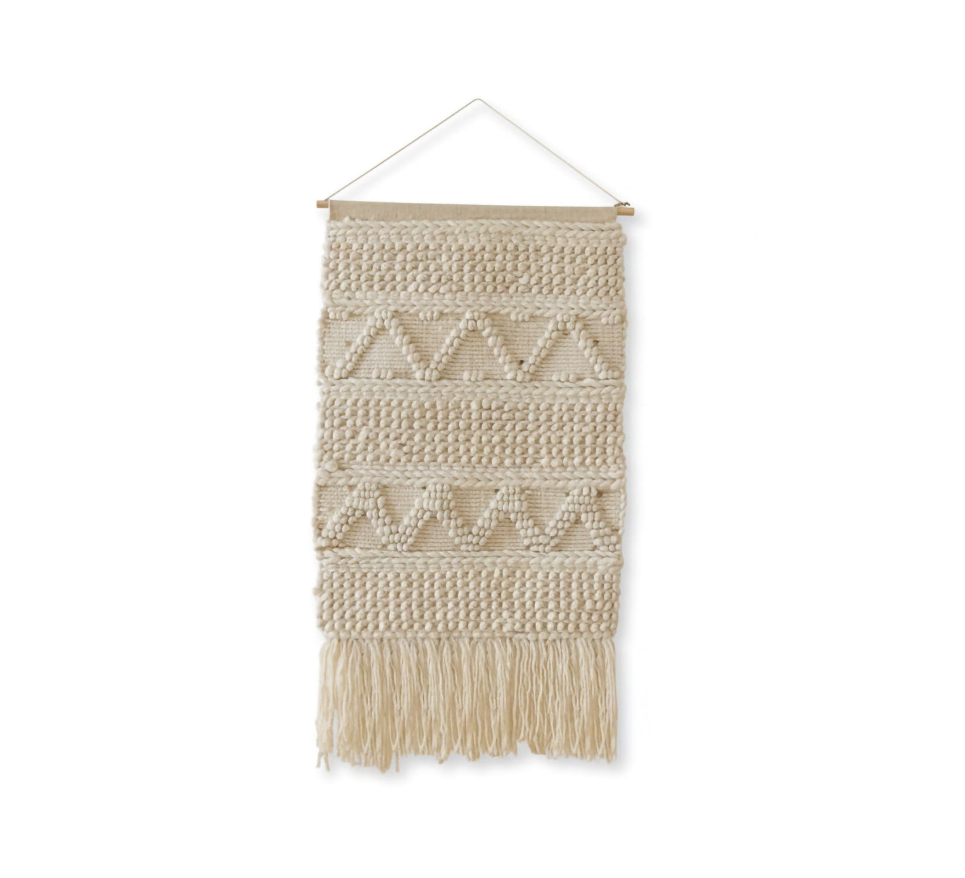 A cozy woolen runner featuring raised knots and a zigzag pattern - Vitrine Furniture - Accessories